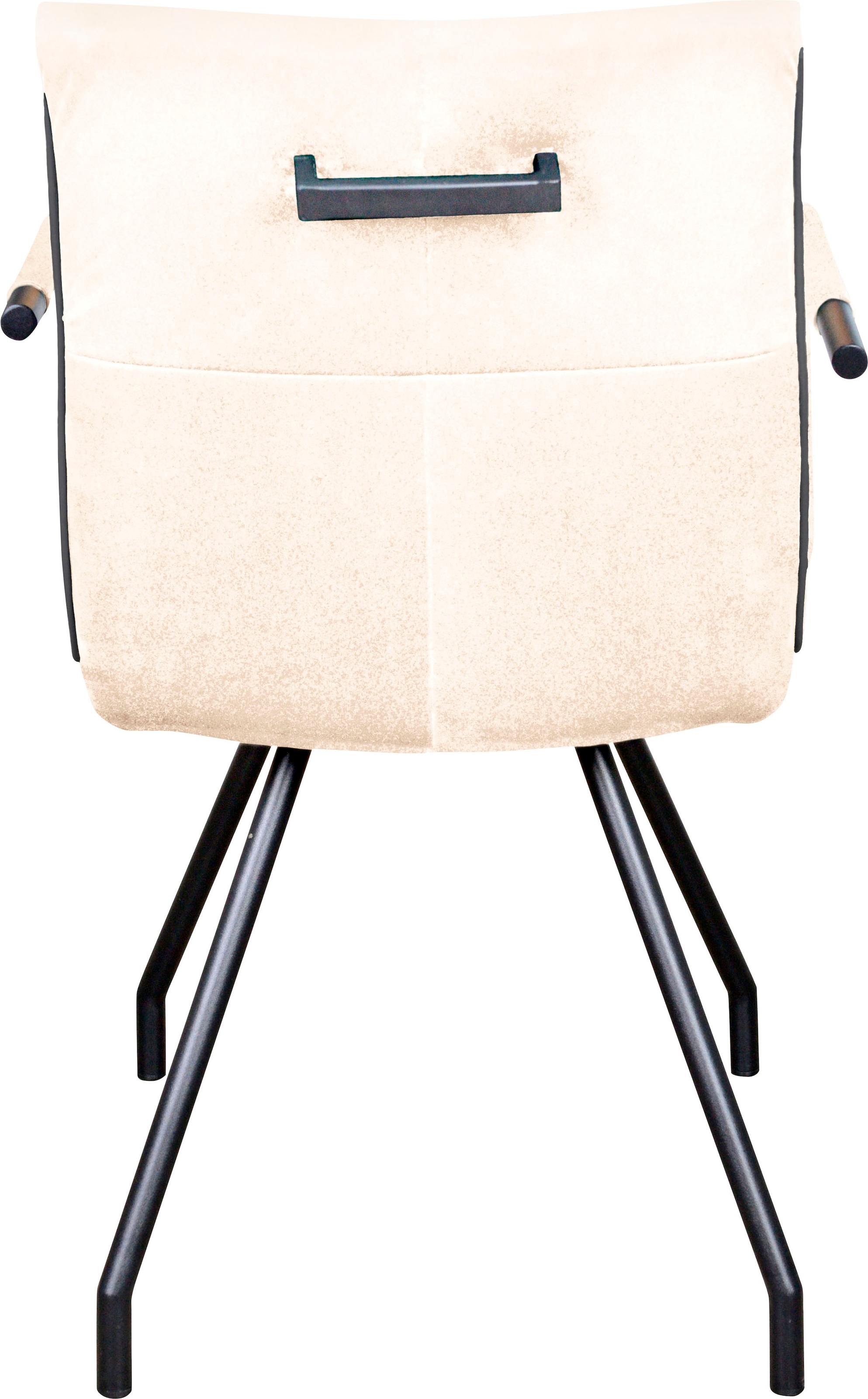 Kayoom Polsterstuhl »Stuhl Eaden 225 2er-Set, samtiger Stoffbezug, Paspel aus Kunstleder«, (Set), 2 St., stilvoll, pflegeleicht, zeitgemäße Farbgebung, samtiger Stoffbezug