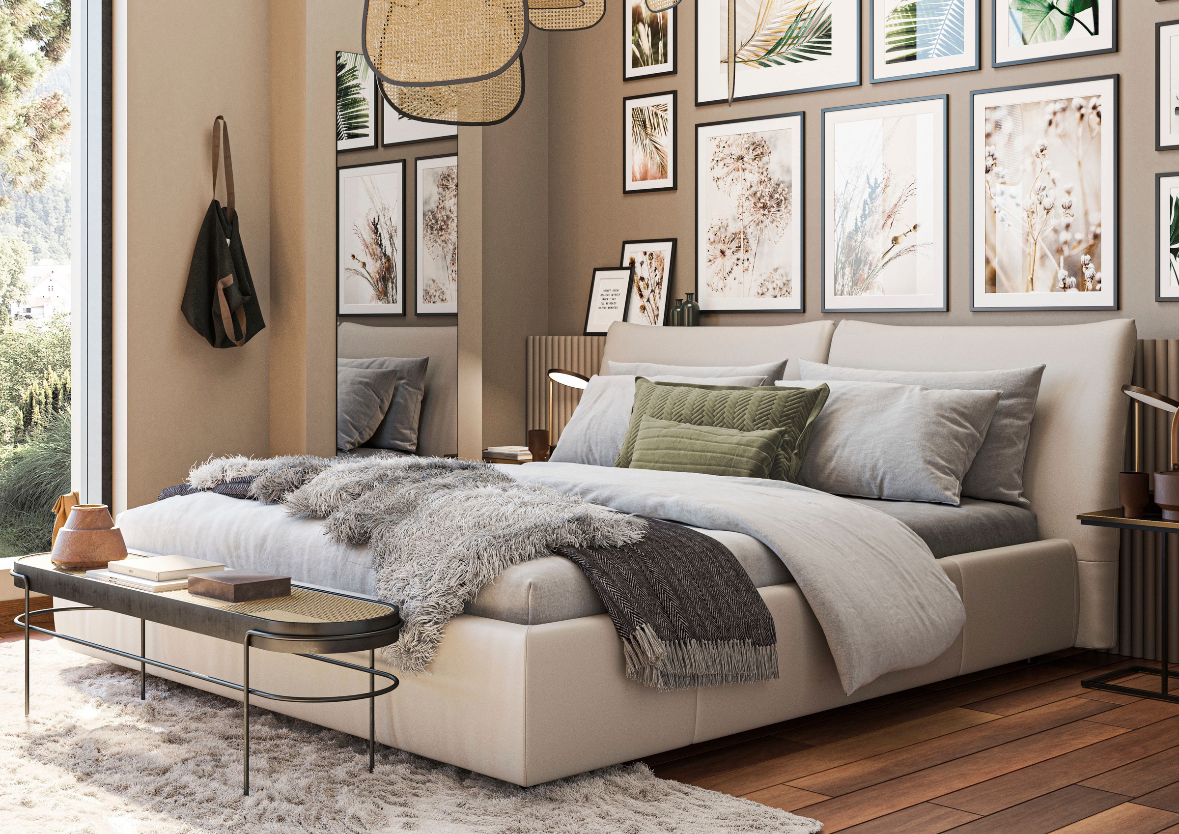 PLACES OF STYLE Polsterbett "Priora in 4 Breiten bis 200cm" auch in NaturLE günstig online kaufen