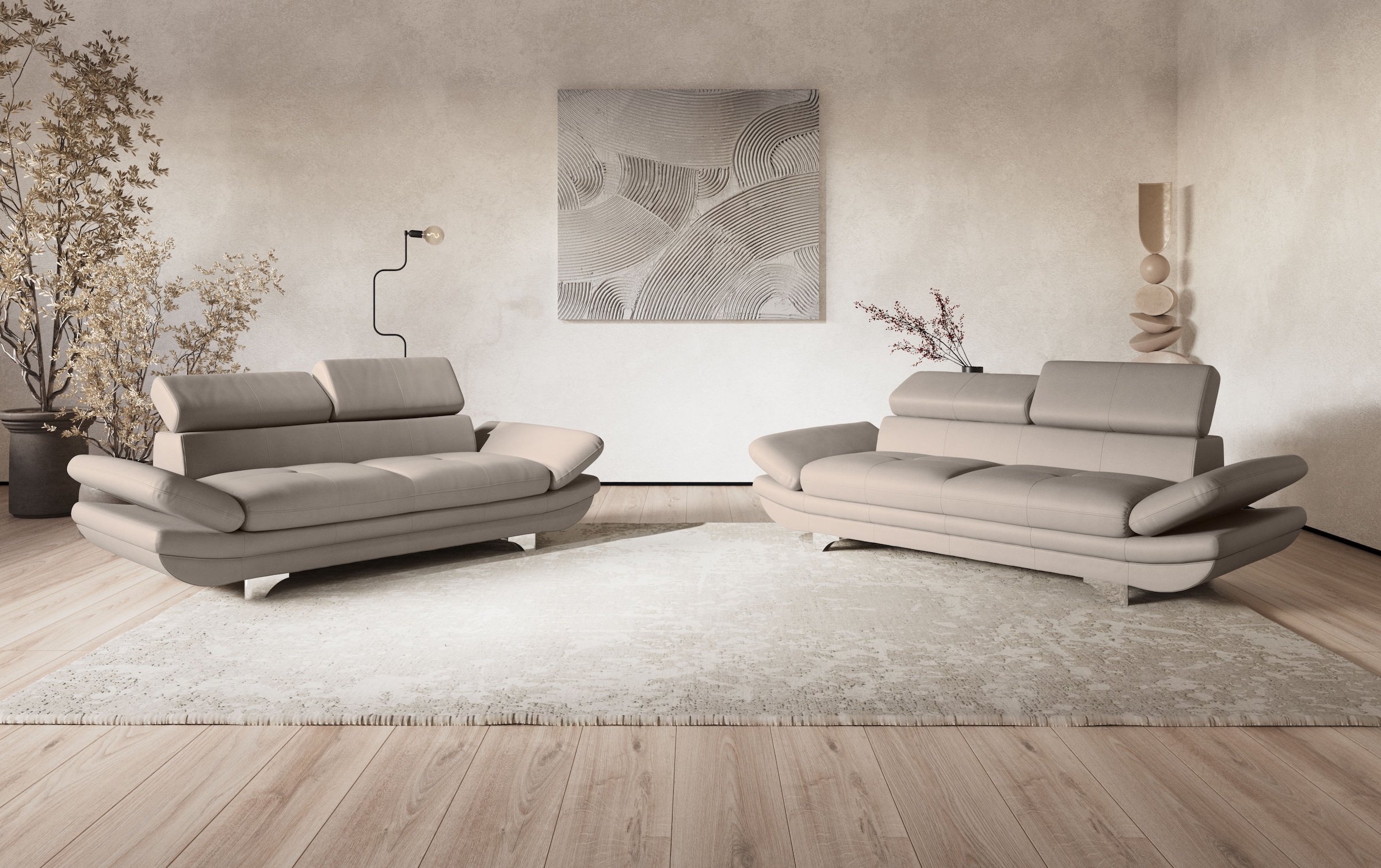 COTTA 2-Sitzer »Enterprise«, Big-Sofa, mit Armteilverstellung & Kopfteilverstellung