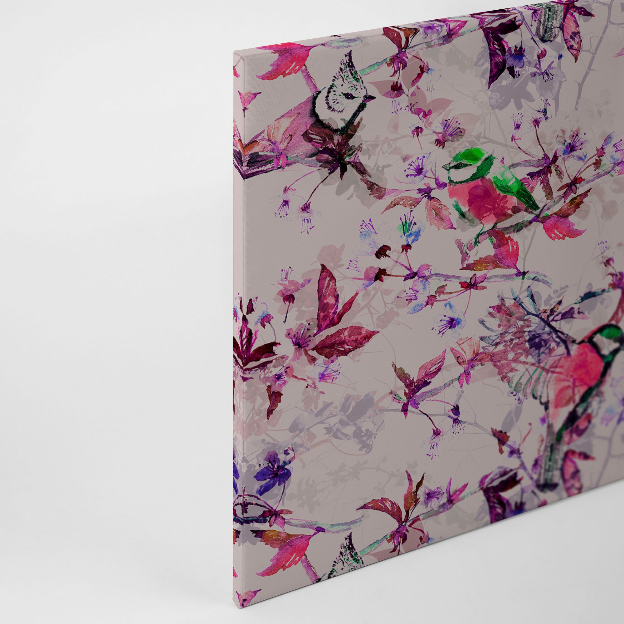 A.S. Création Leinwandbild »songbirds«, Kunst-Vögel-Kinder, (1 St.), Keilrahmen Bild Floral Leinwand-Bild Wohnzimmer modern Wandbild Kinder
