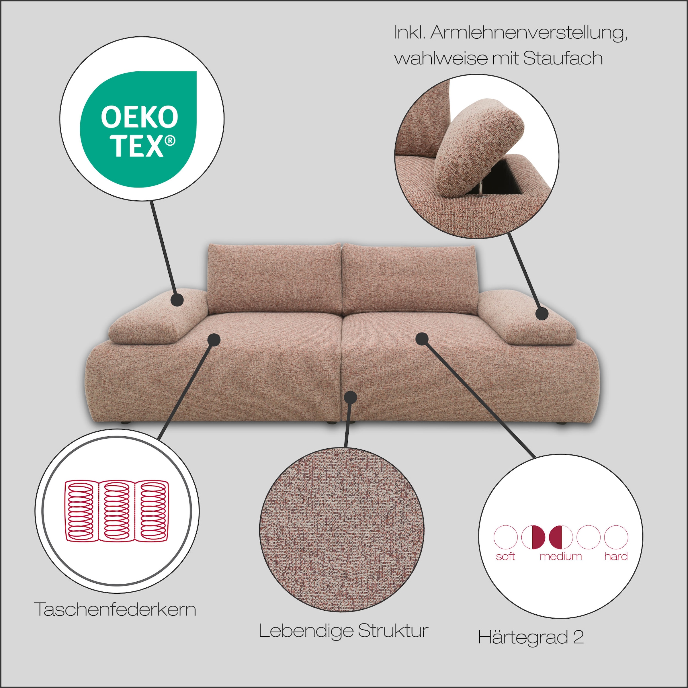 DOMO collection Big-Sofa »800 016«, (2 St.)