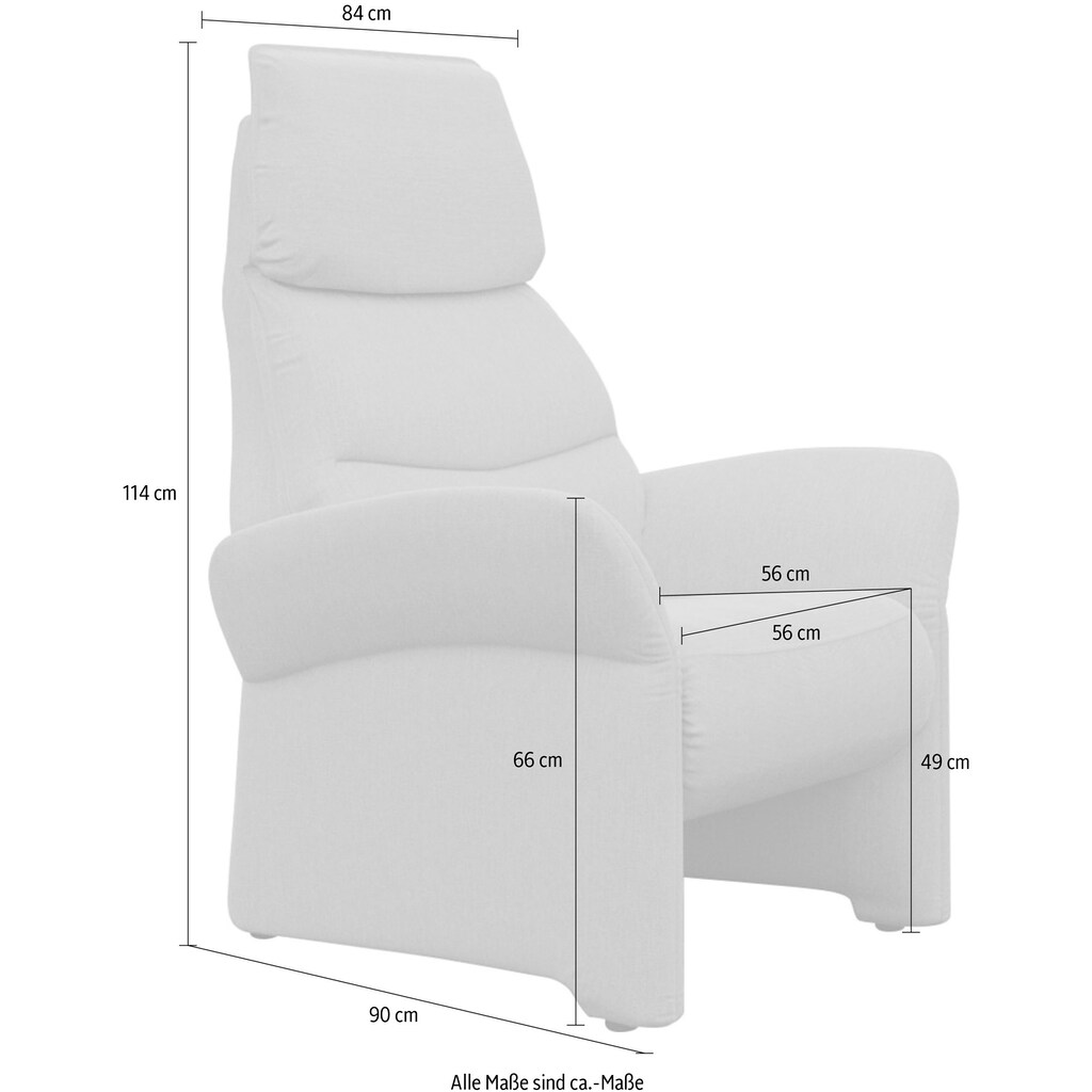 ADA trendline Relaxsessel »Savin«, in Größe L, Liegefläche 185cm, verstellbar, optional mit Aufstehhilfe