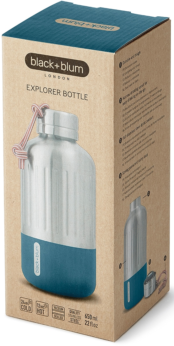 black+blum Isolierflasche »Explorer«, (1 tlg.), Edelstahl, 650 ml