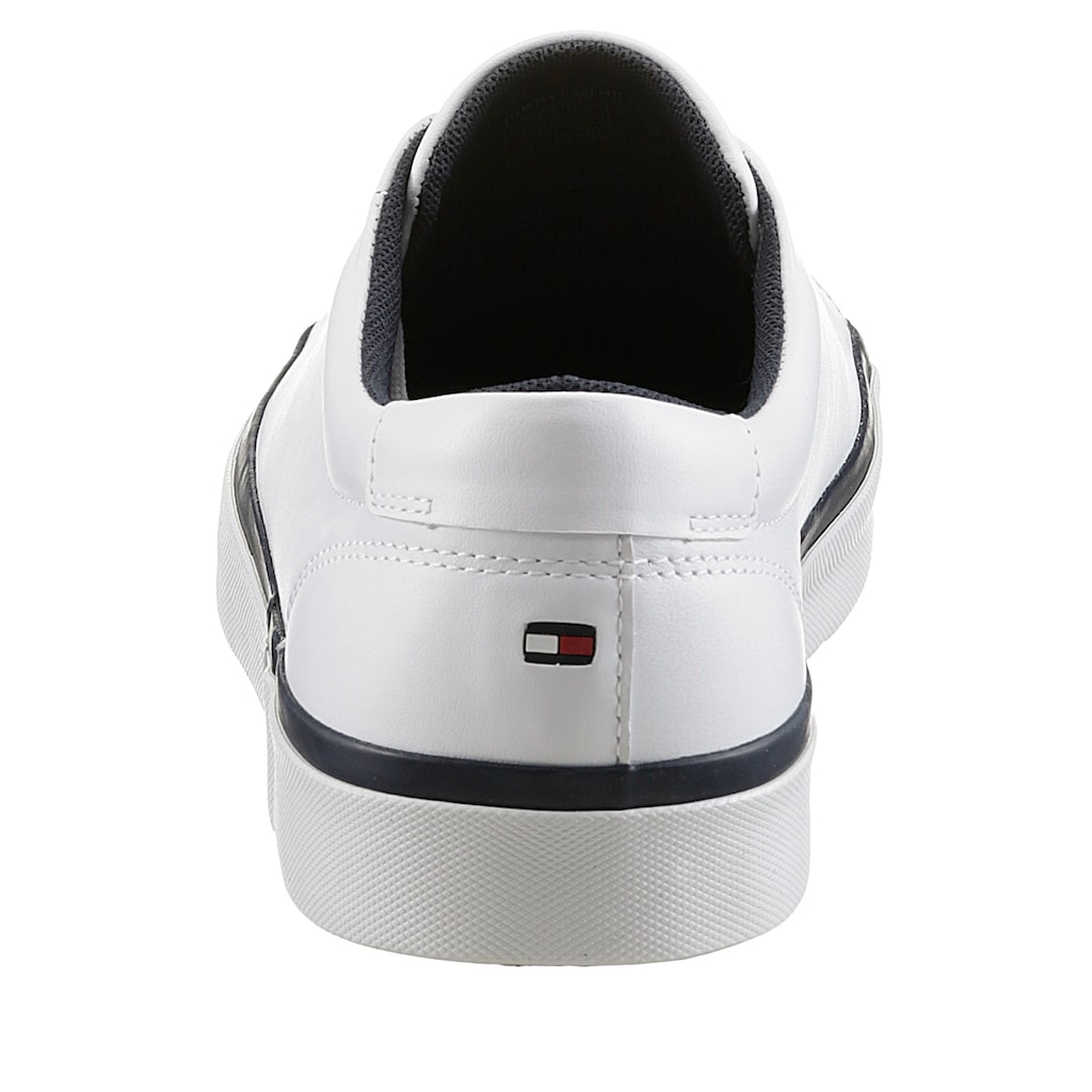 Tommy Hilfiger Sneaker »MODERN VULC CORPORATE LEATHER«, mit Logoflagge in der Sohle, Freizeitschuh, Halbschuh, Schnürschuh