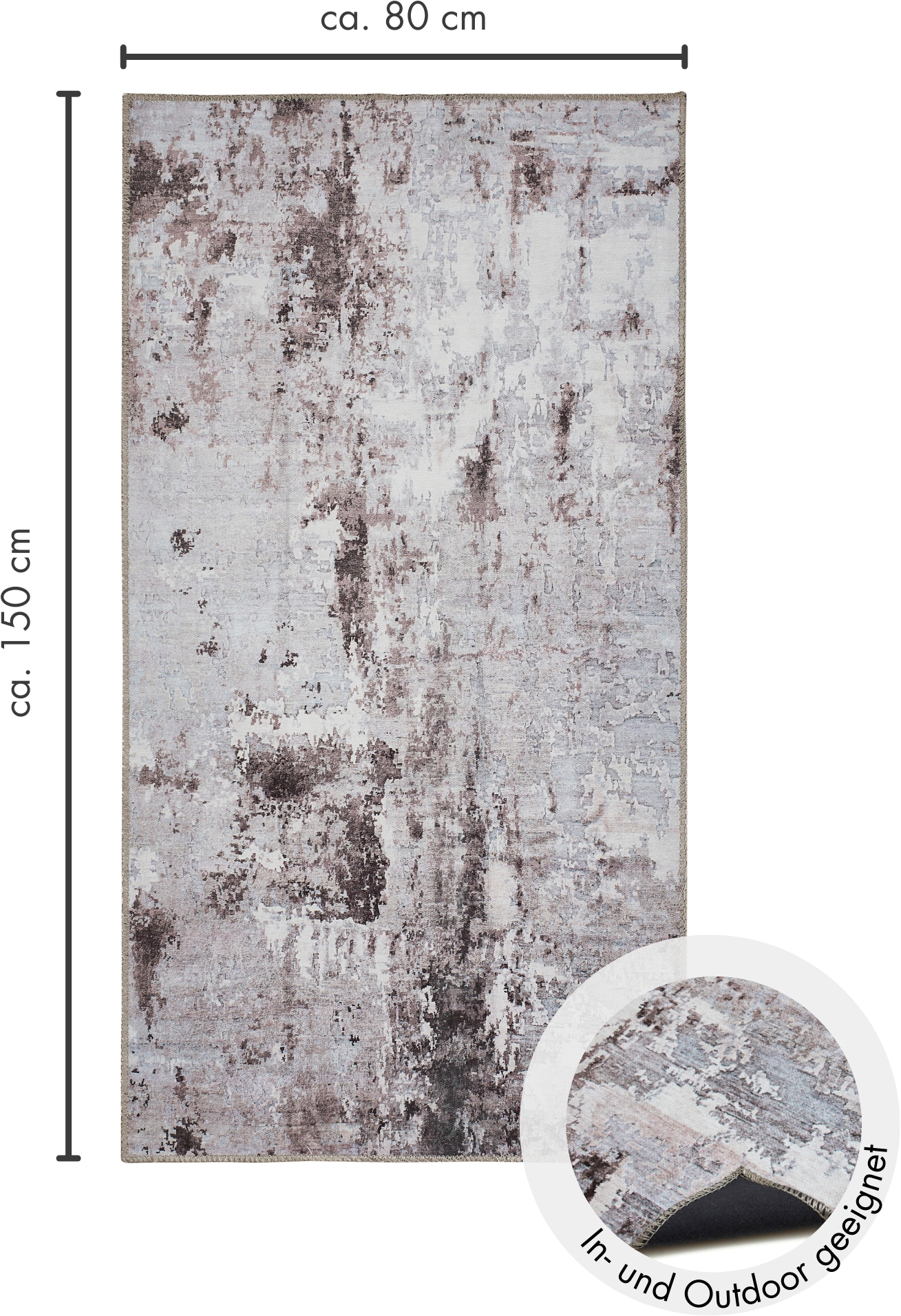 LUXOR living Teppich »Lago« rechteckig 6 mm Höhe faltbarer Teppich, modernes Design, waschbar, In- und Outdoor geeignet