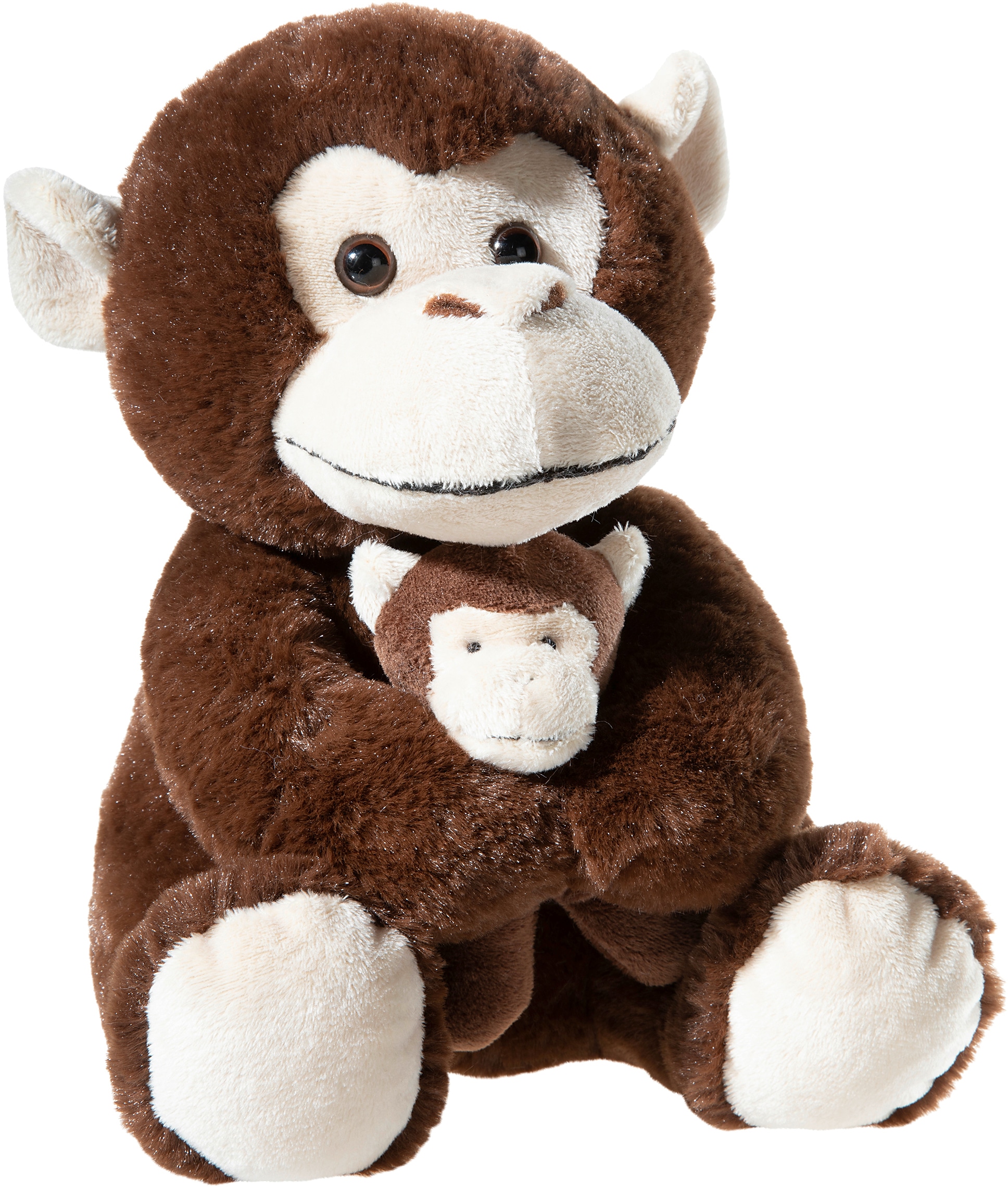 Kuscheltier »Misanimo, Affe mit Baby, 25 cm«