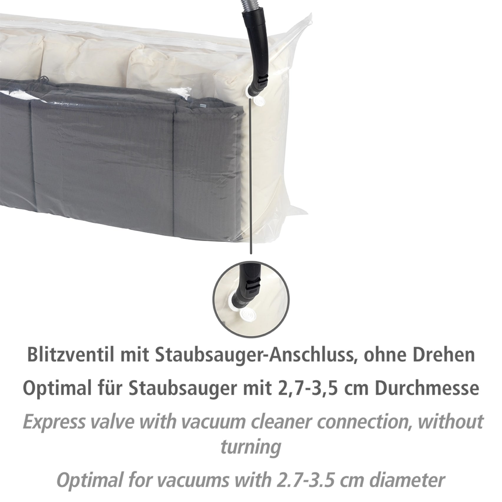 WENKO Vakuumierbeutel »Vakuum Jumbo Cube XXL«, extra großer Vakuumbeutel für Kleidung, Gartenpolster & Bettdecken