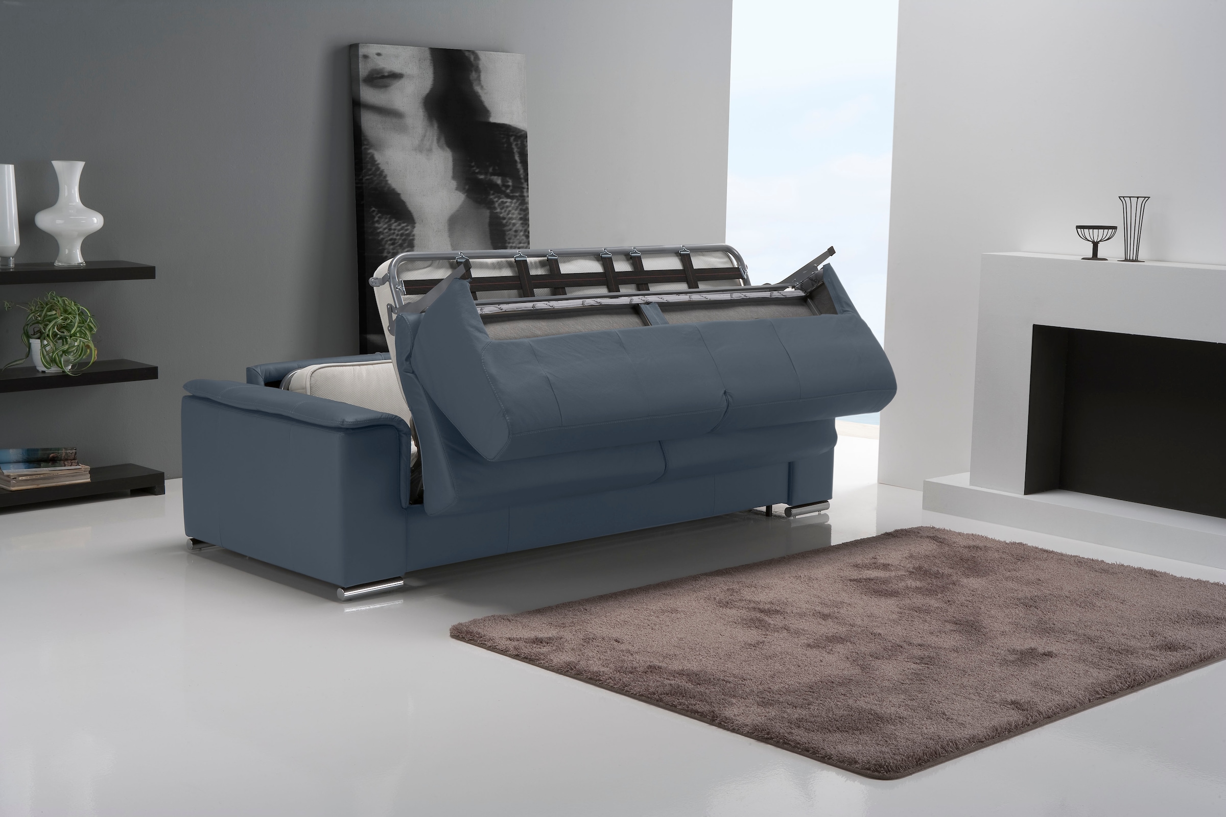 Egoitaliano Schlafsofa »Cecilia, modern & elegant, erstklassiger Sitzkomfort, Dauerschläfer«, inkl. Matratze und hochwertigem Metallbettrahmen, toller Schlafkomfort