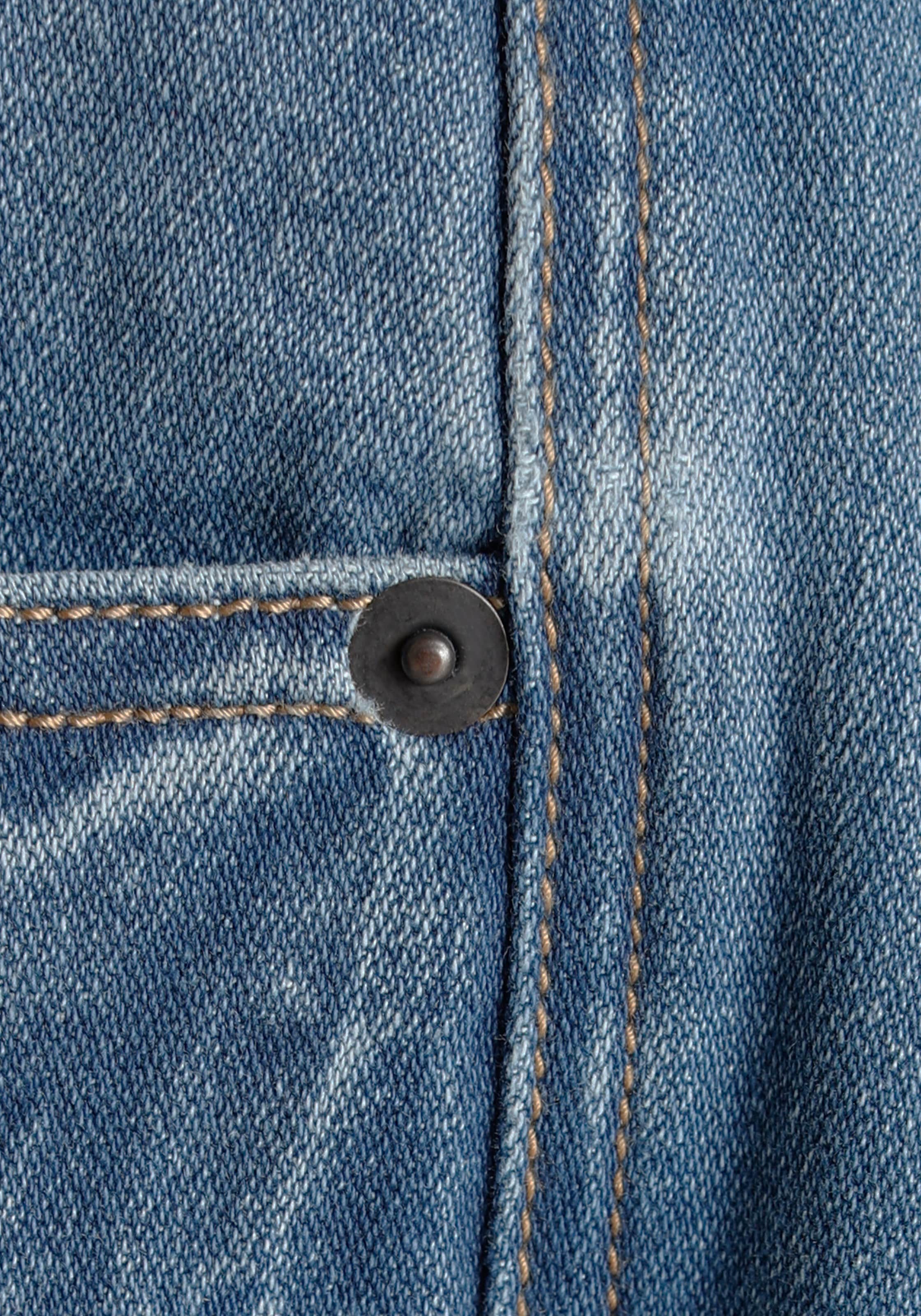 H.I.S Jeansbermudas, entspannte Passform, gerader Beinschnitt, modische Washed-Optik