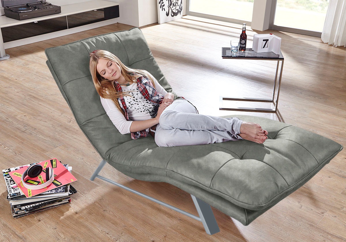 W.SCHILLIG Relaxliege »daily dreams«, in Waffelkissen-Optik, wahlweise mit Motor, Kufengestell, in 2 Breiten