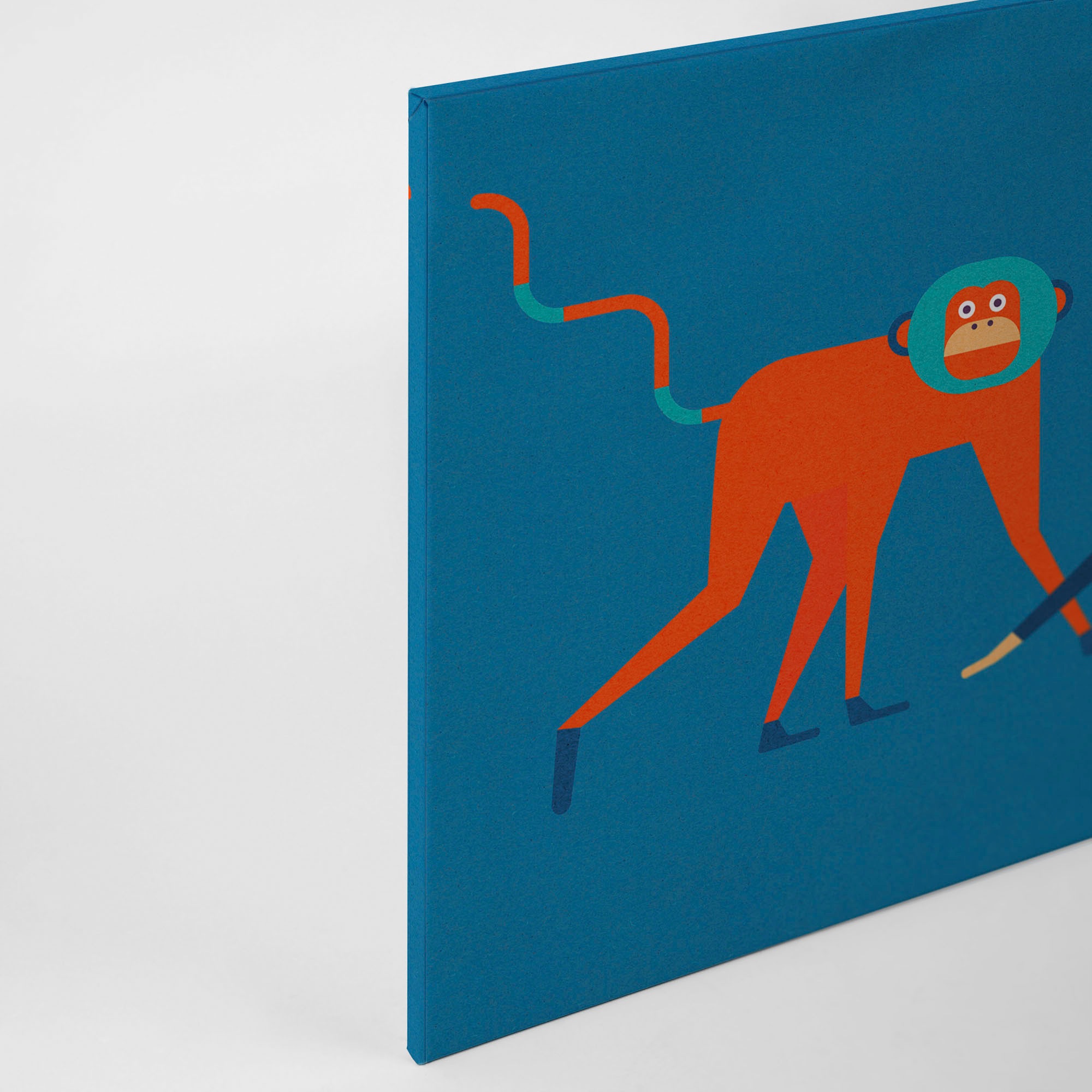 A.S. Création Leinwandbild »monkey business«, Kunst-Tiere-Kinder, (1 St.), Keilrahmen Bild Kunst Affen Bunt Leinwand-Bild Wohnzimmer modern Wand