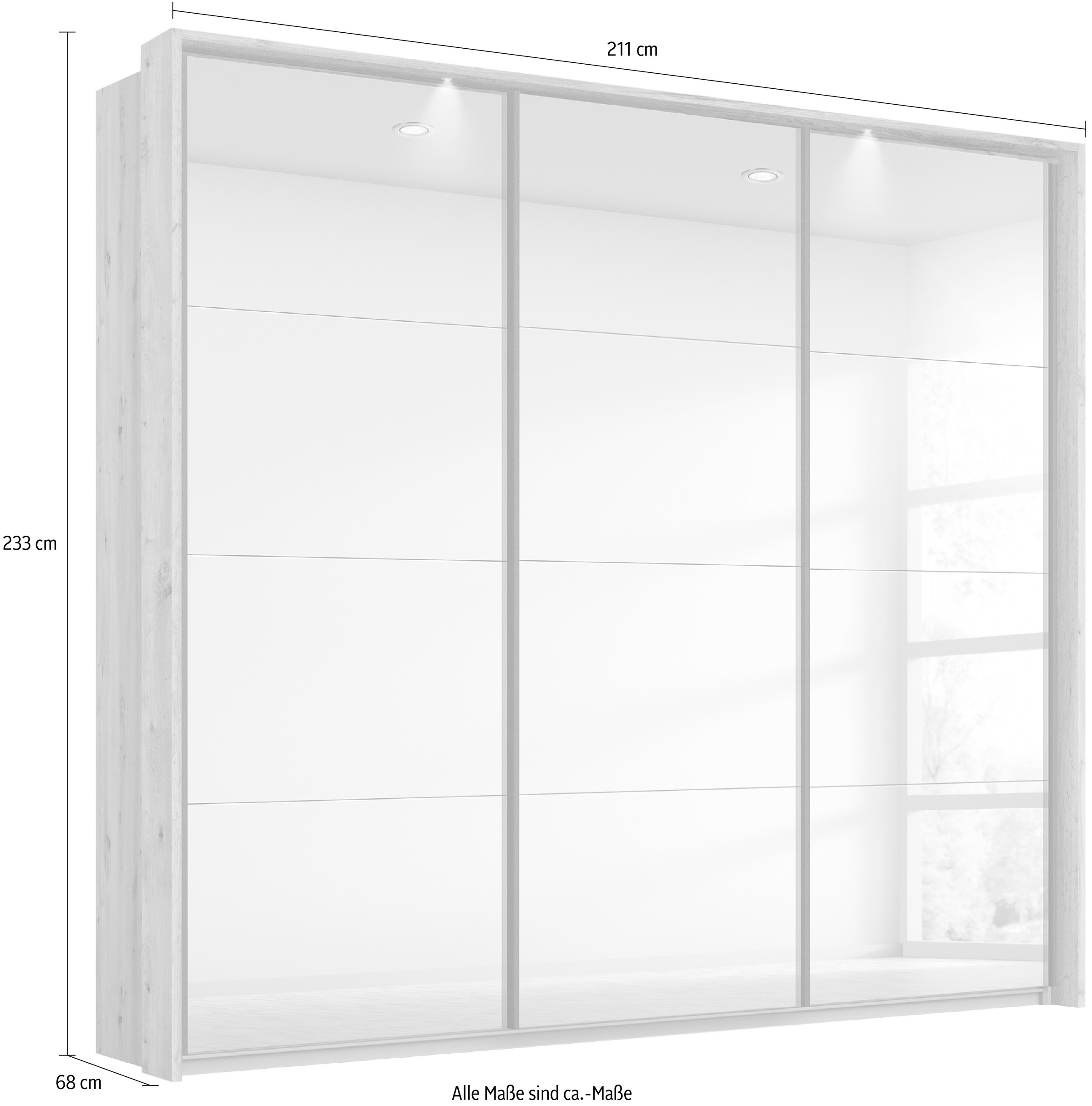 rauch Schwebetürenschrank »Oteli«, mit Spiegelfront und Passepartout optional mit Beleuchtung