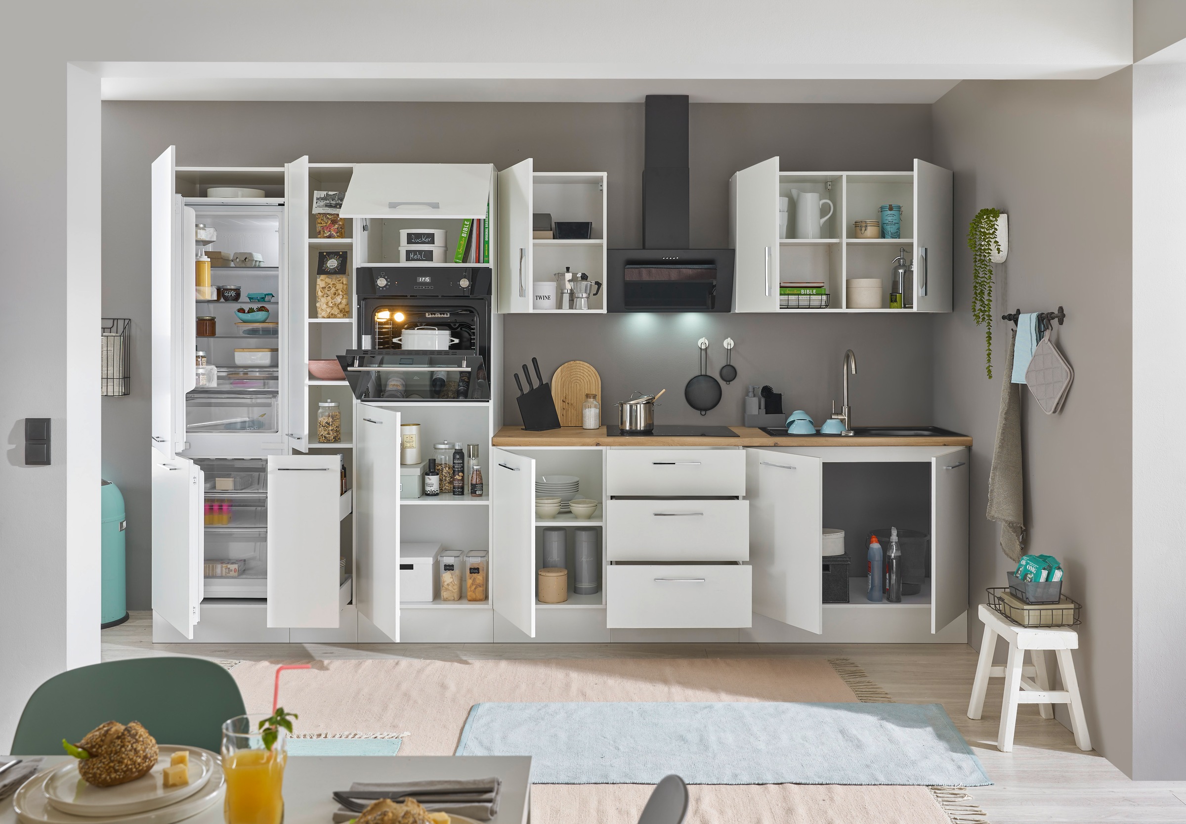 BASIC by Balculina Küchenzeile »Turin«, Breite 360 cm, wahlweise mit E-Geräten