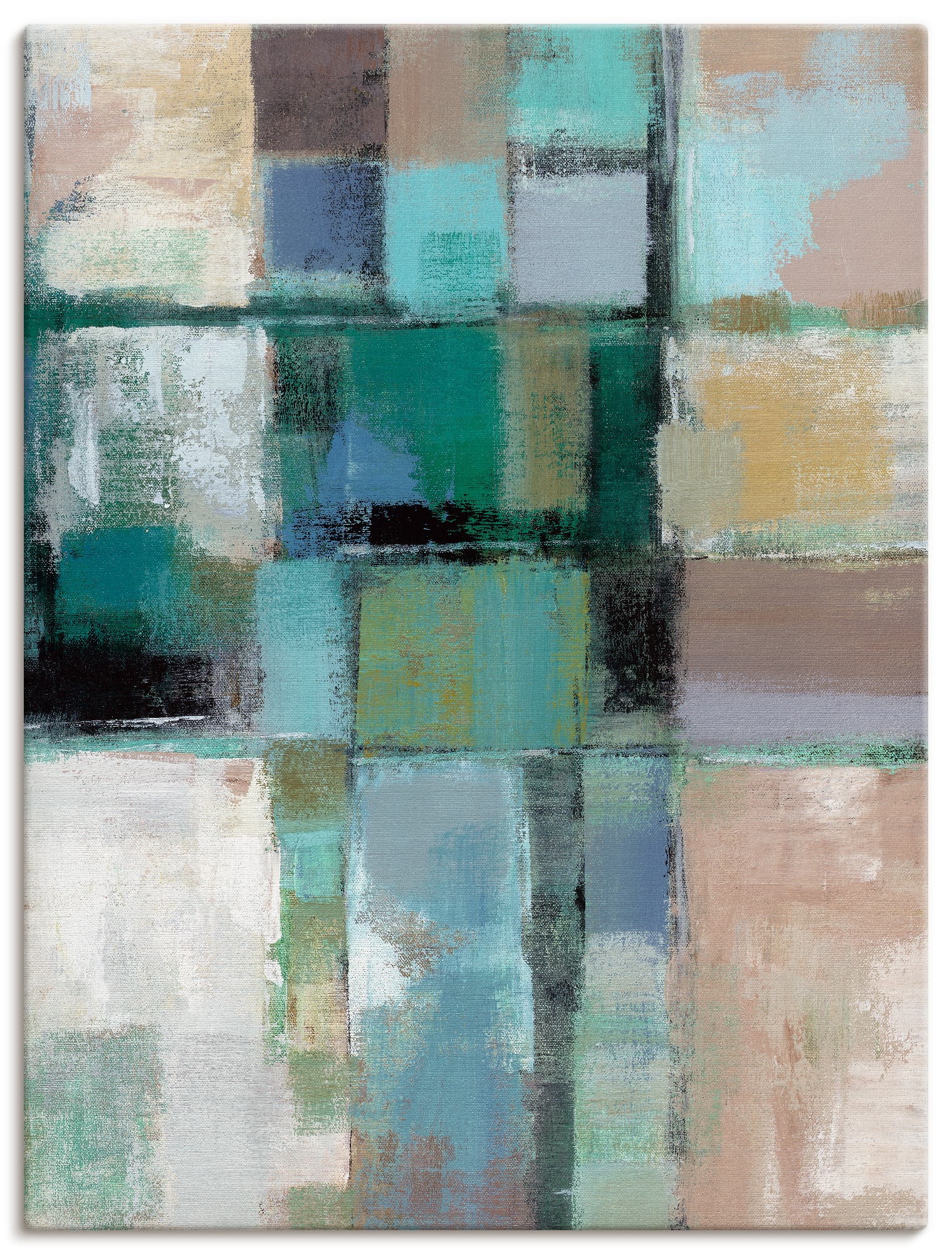 »Inselfarben II« Muster 1 Stk. tlg. auf Holzrahmen gespannt blau Leinwand