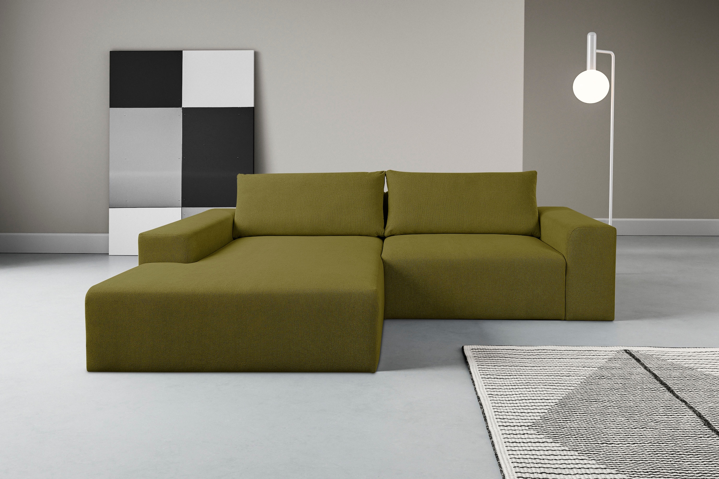 WERK2 Ecksofa »Rio, elegant & bequem, Breite 262 cm, L-Form« Puristisches D günstig online kaufen