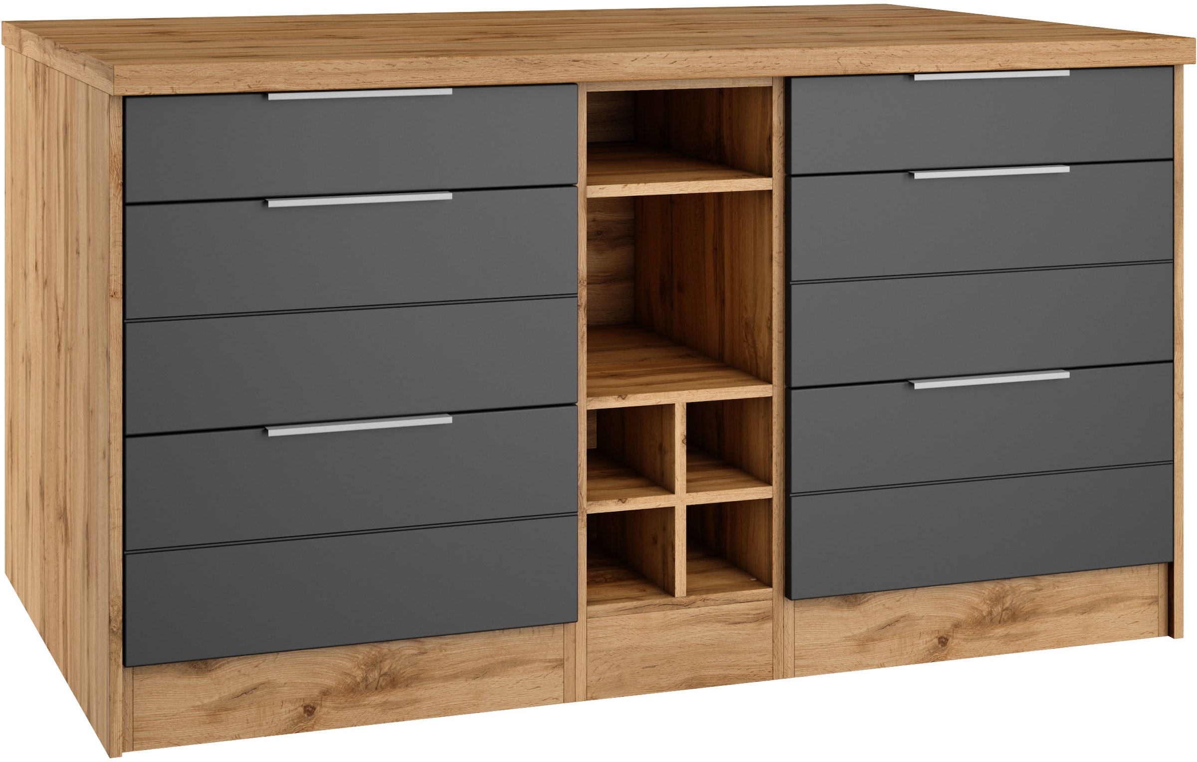 KOCHSTATION Kücheninsel "KS-Luhe, Breite 153 cm, mit Flaschenregal", MDF-Fr günstig online kaufen