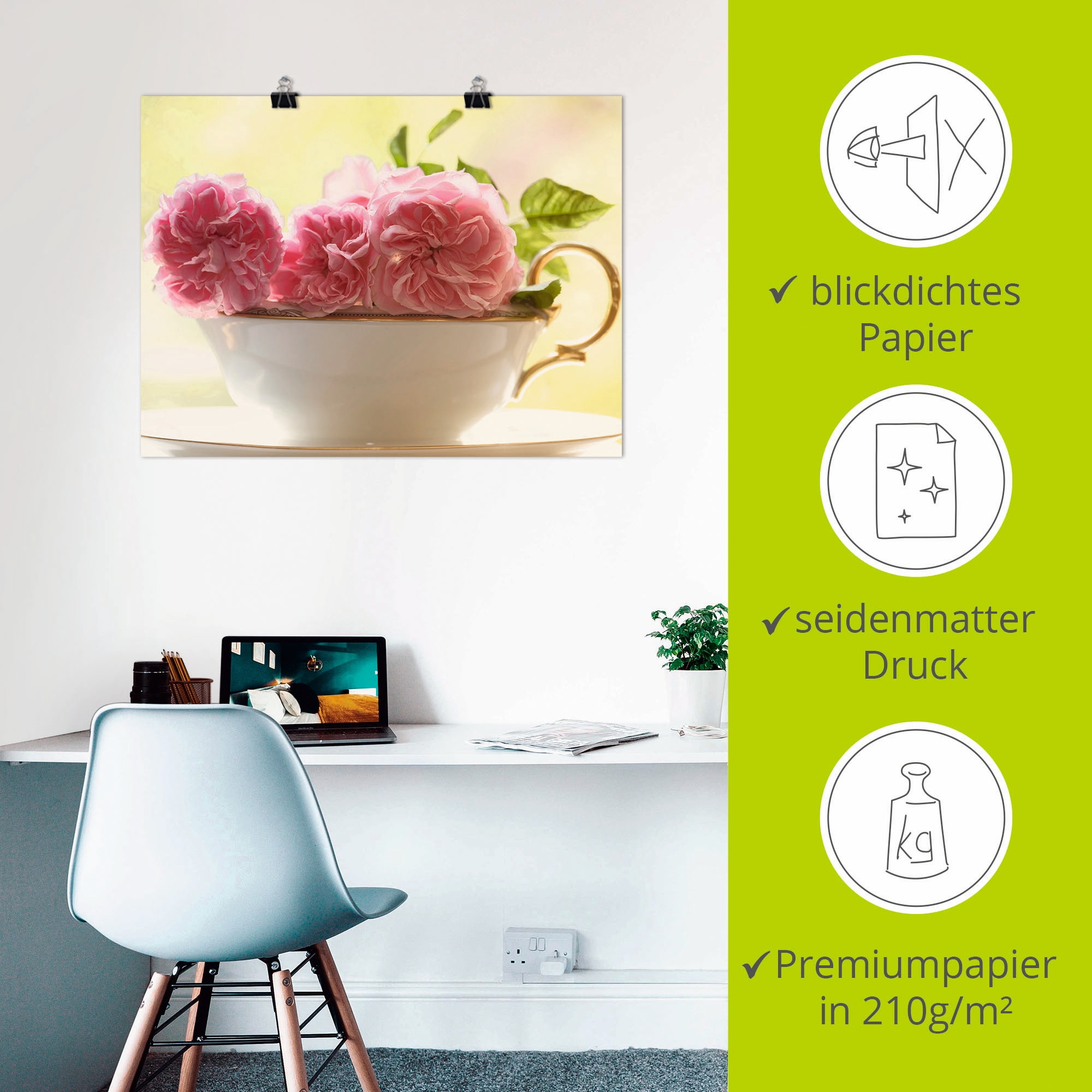 Artland Wandbild »Vintage Rosen« Blumen 1 Stk. tlg. als Leinwandbild, Poster in verschied. Größen