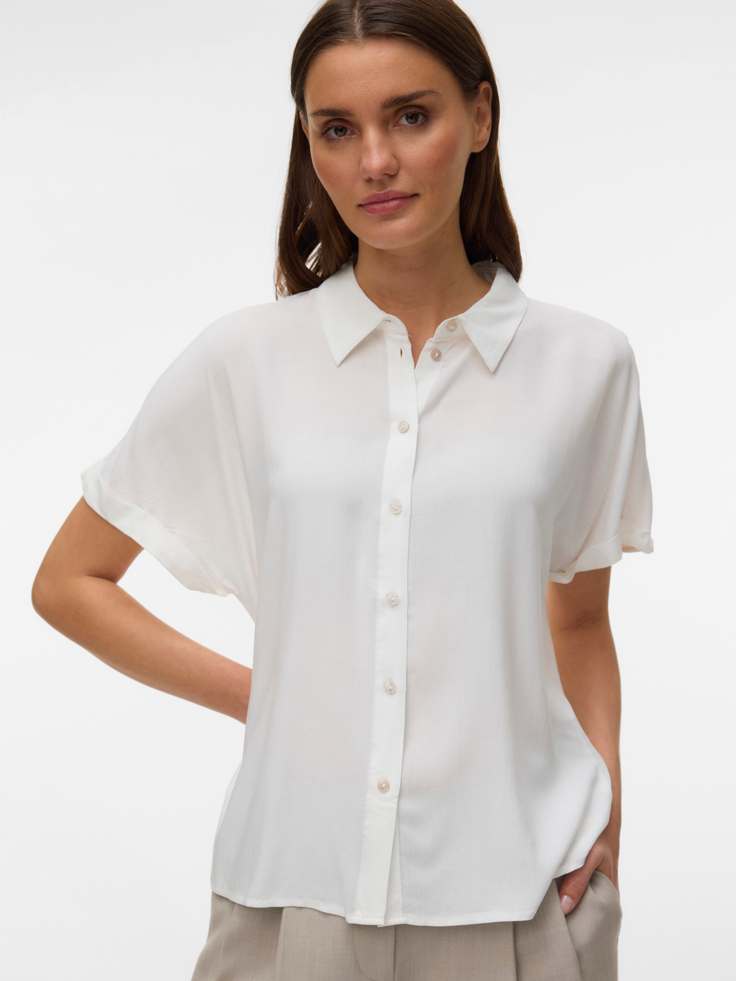 Vero Moda Kurzarmbluse »VMALICE SS SHIRT WVN NOOS« Viskose