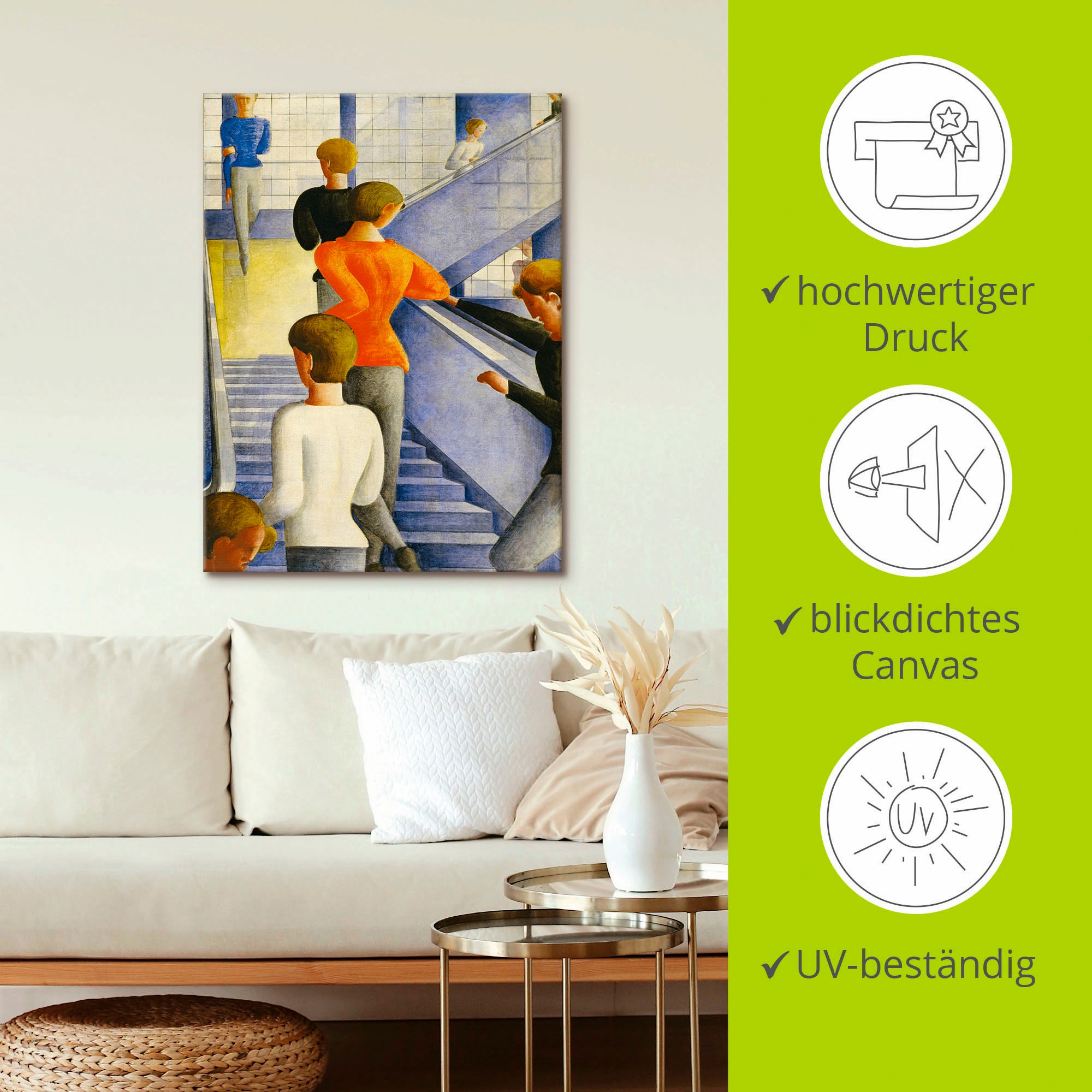 Artland Leinwandbild »Bauhaustreppe. 1932« Gruppen & Familien 1 Stk. tlg. als Alubild, Outdoorbild, Leinwandbild, Poster, Wandaufkleber