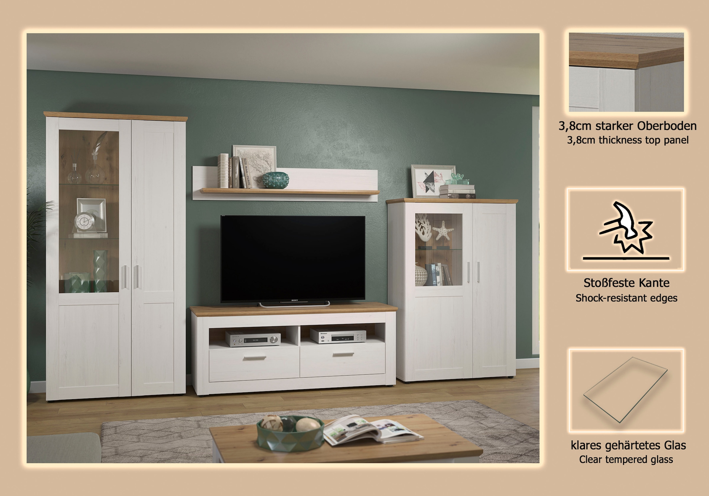 Home affaire Wohnwand »Nybro« Set, 4 Stk. tlg.