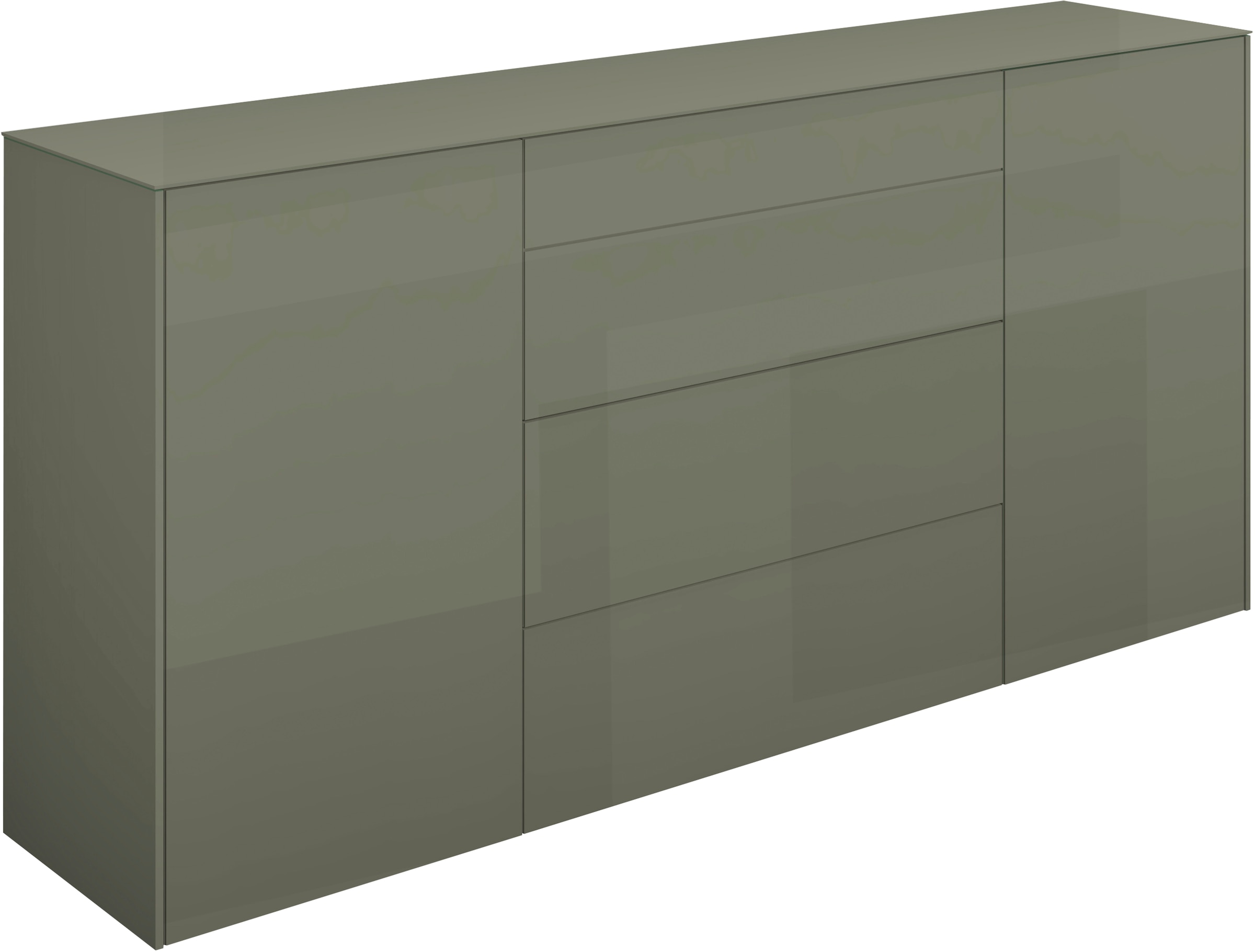 Mäusbacher Kommode Kommode BHT 179/89/42 cm, Push to open, Front+Oberplatte=Glas