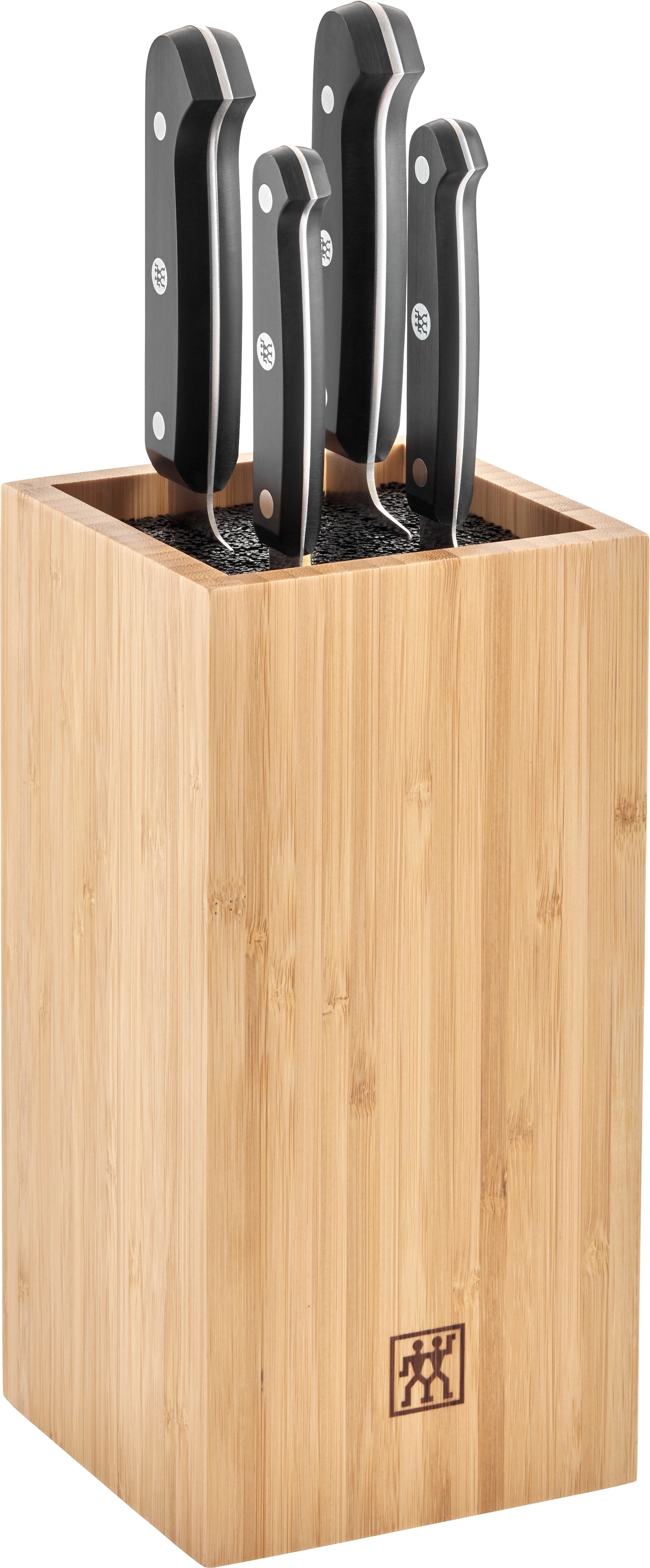 Zwilling Messerblock »Gourmet, inkl. 4 Messer« 5 Stk. mit flexiblen Kunststoff-Borsten, Bambus