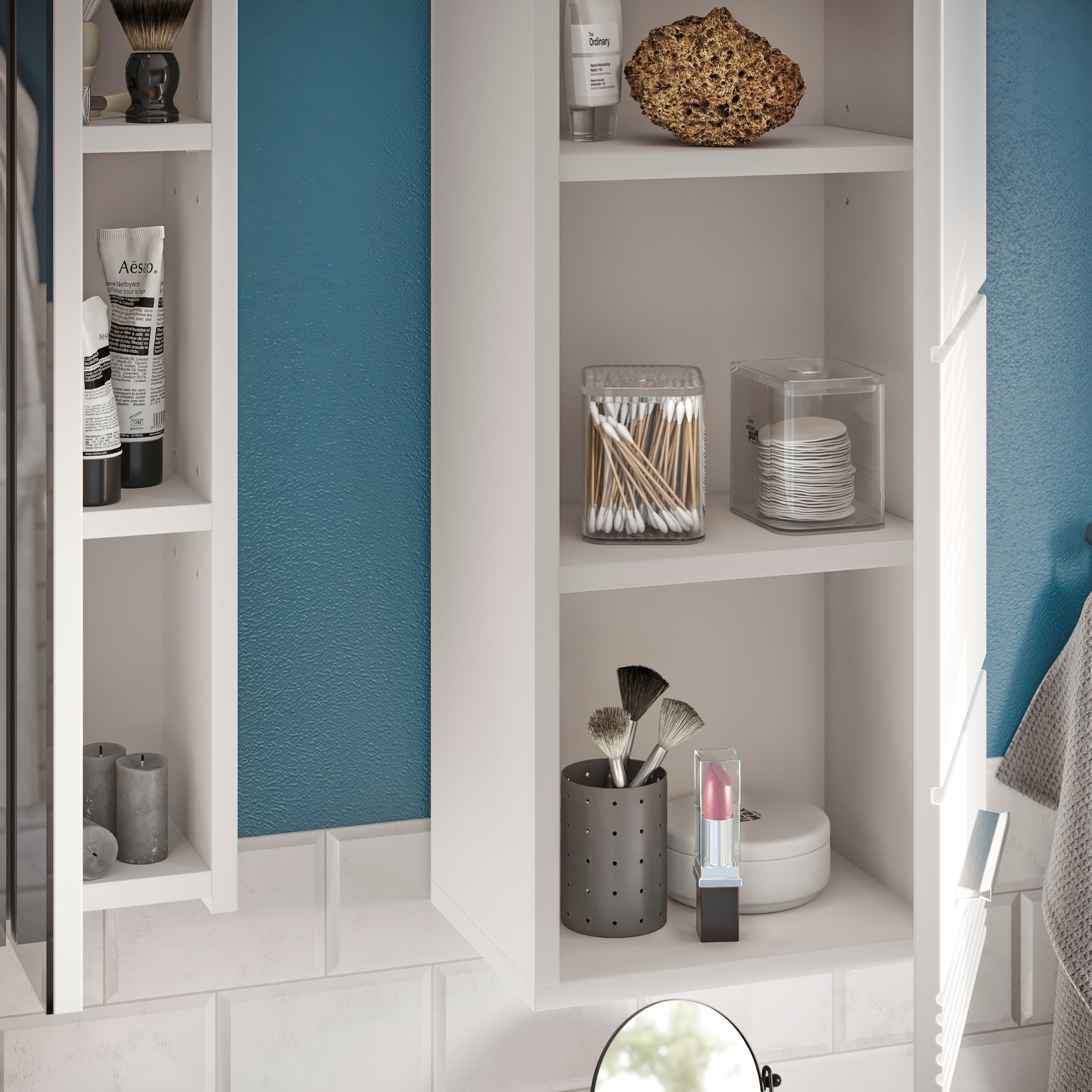 INOSIGN Badmöbel-Set »Malmö, 3 teilig, bestehend aus:«, (Set, 3 St.), Hochschrank, Waschbeckenunterschrank, Spiegel