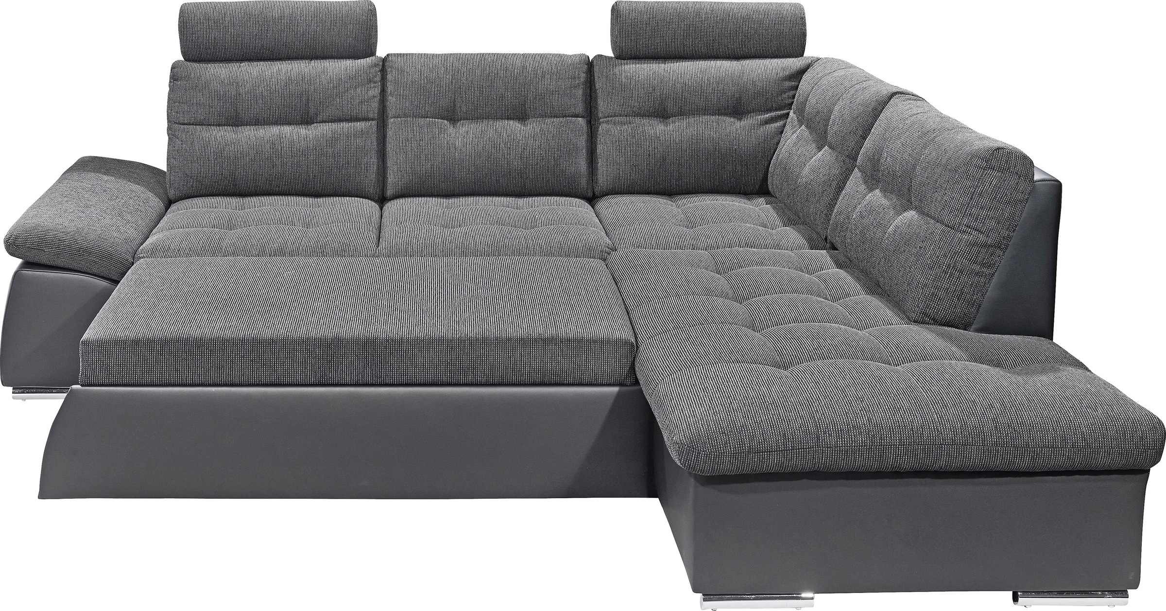 ED EXCITING DESIGN Ecksofa »Jakarta L-Form«, mit Bettfunktion, Armteilverstellung, Kopfstützen & 2 Nierenkissen