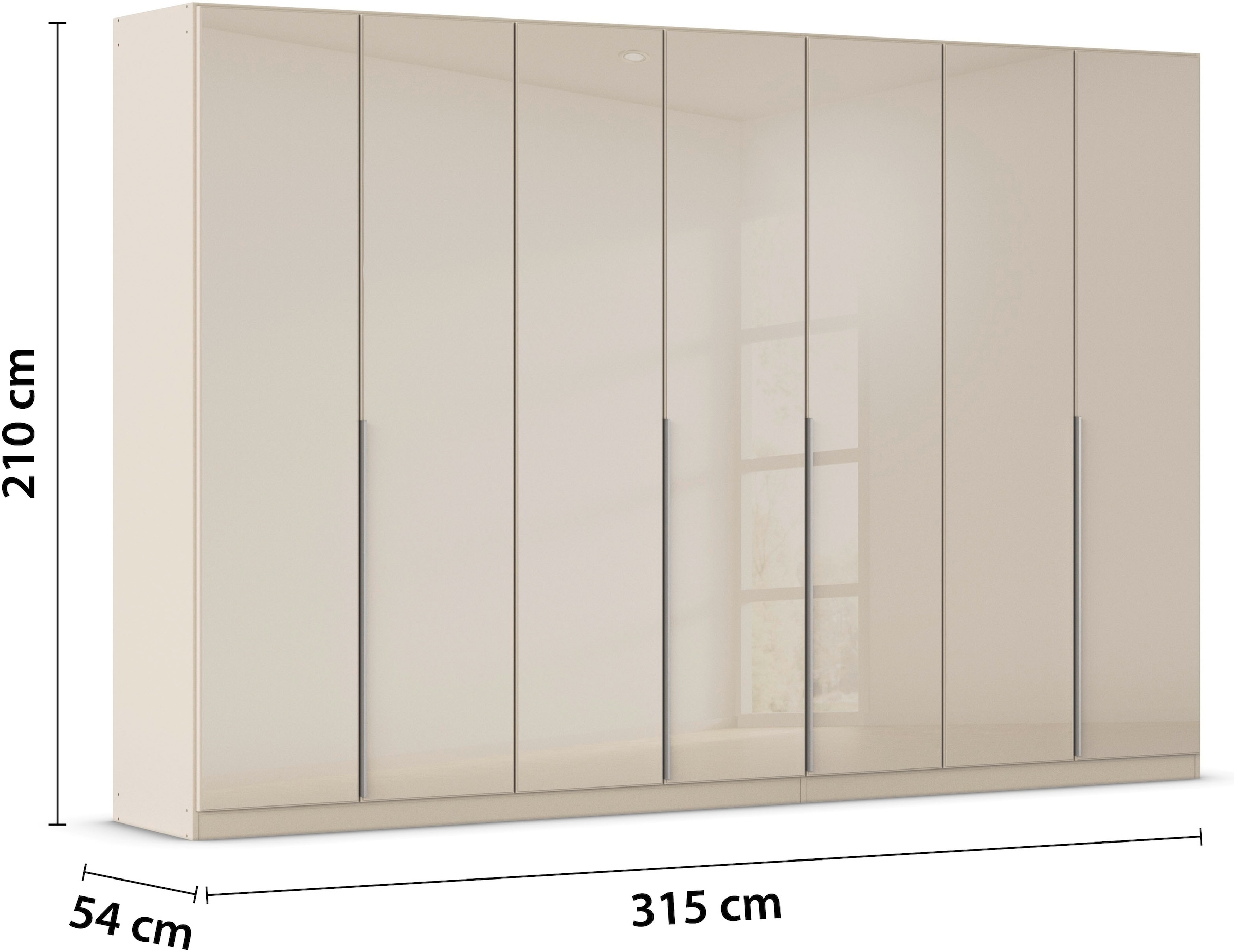 rauch Drehtürenschrank »Kleiderschrank Kleiderschränke Schrank Garderobe AGORDO mit Glasfront«, (in zwei Griff-Farben), durchdachte Innenausstattung, in 6 Breiten und 2 Höhen MADE IN GERMANY