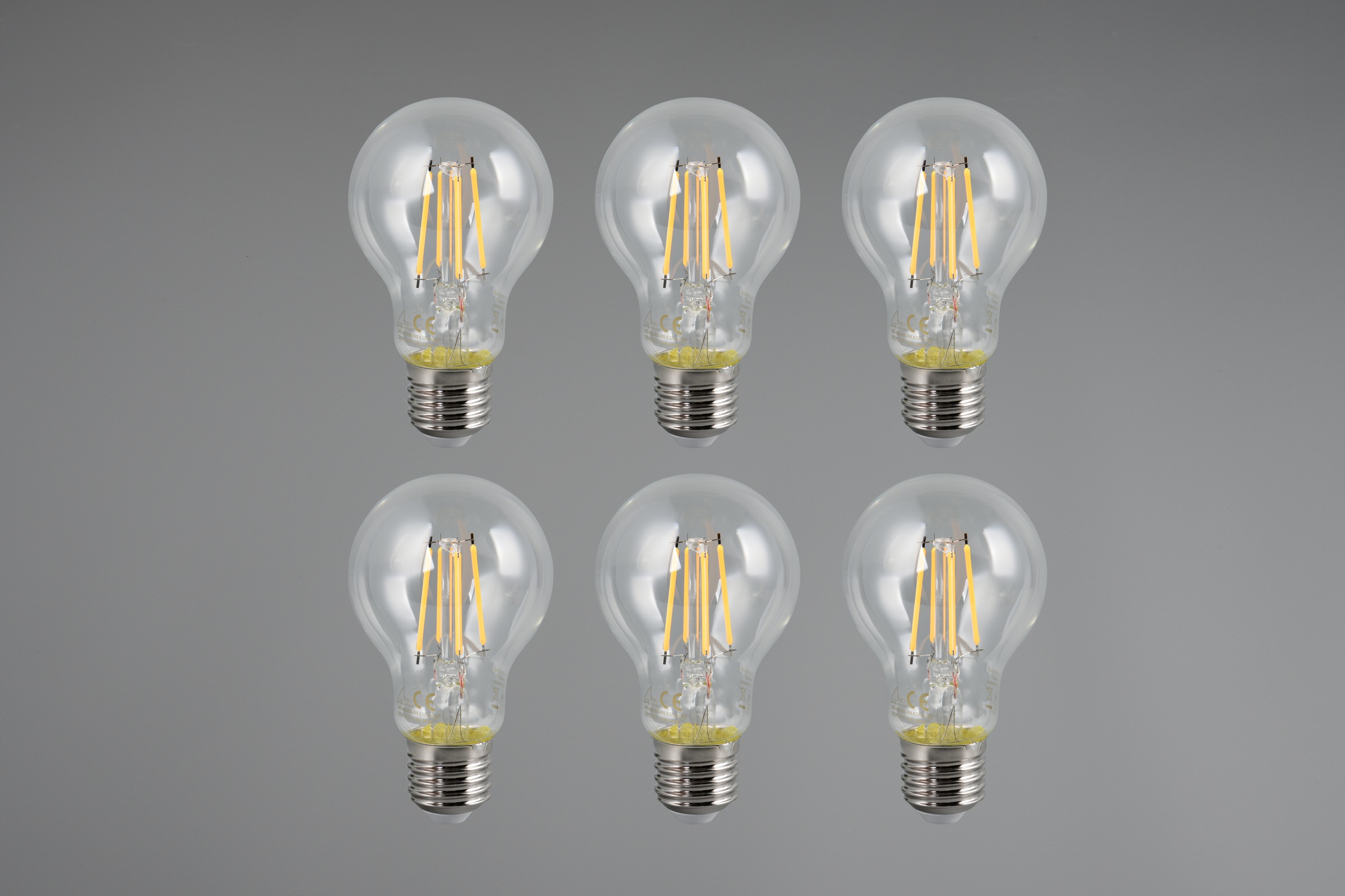 TRIO Leuchten LED-Filament »Leuchtmittel Set E27«, E27, 6 St., Warmweiß, 6er Set Filament Leuchtmittel E27 Fassung, Glühbirne E27 LED warmweiß