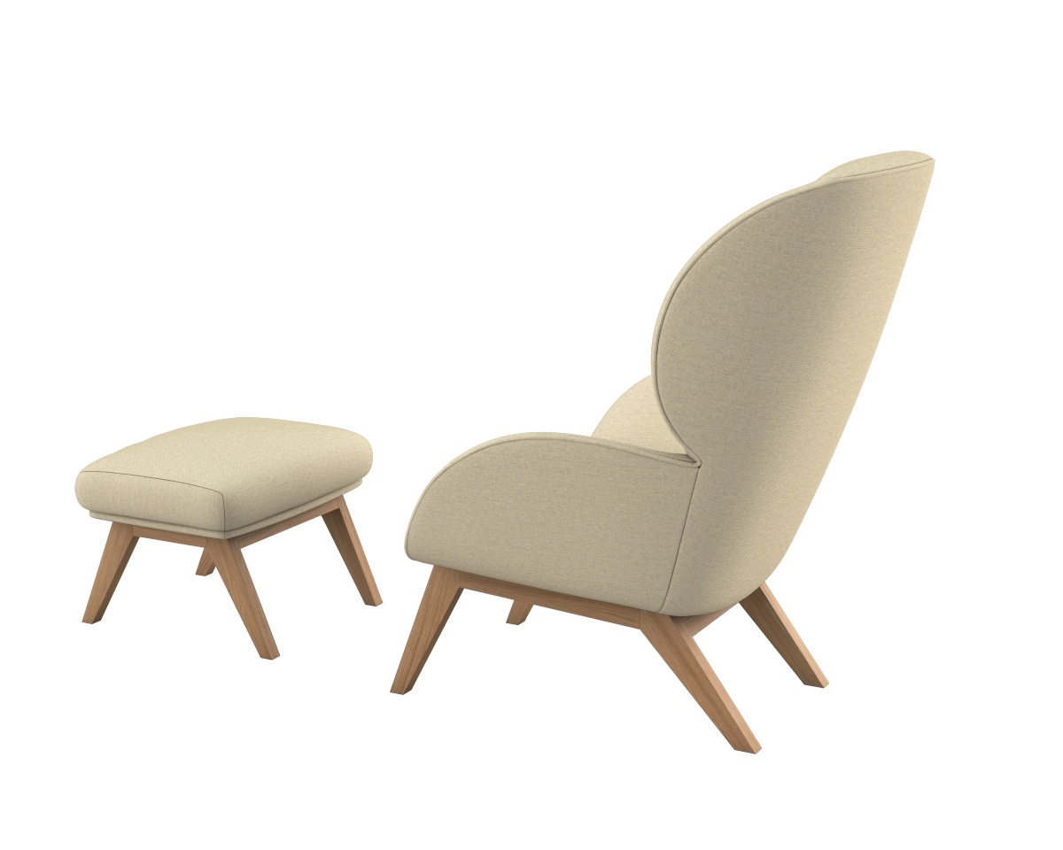 FLEXLUX Ohrensessel »Adria«, Stil & Komfort, organische Form, Fuß Eiche