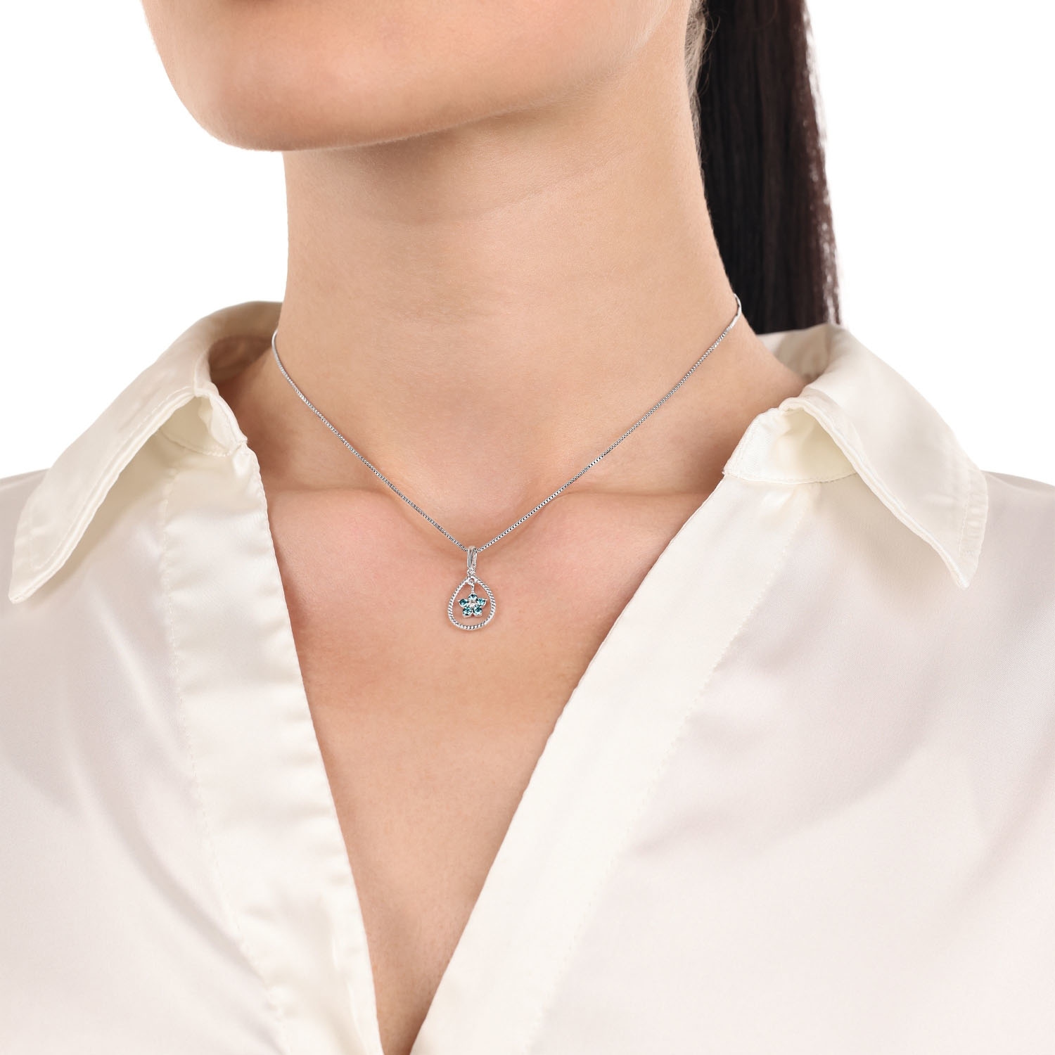 Amor Kette mit Anhänger »Blume, 2016436«, mit Zirkonia (synth.)