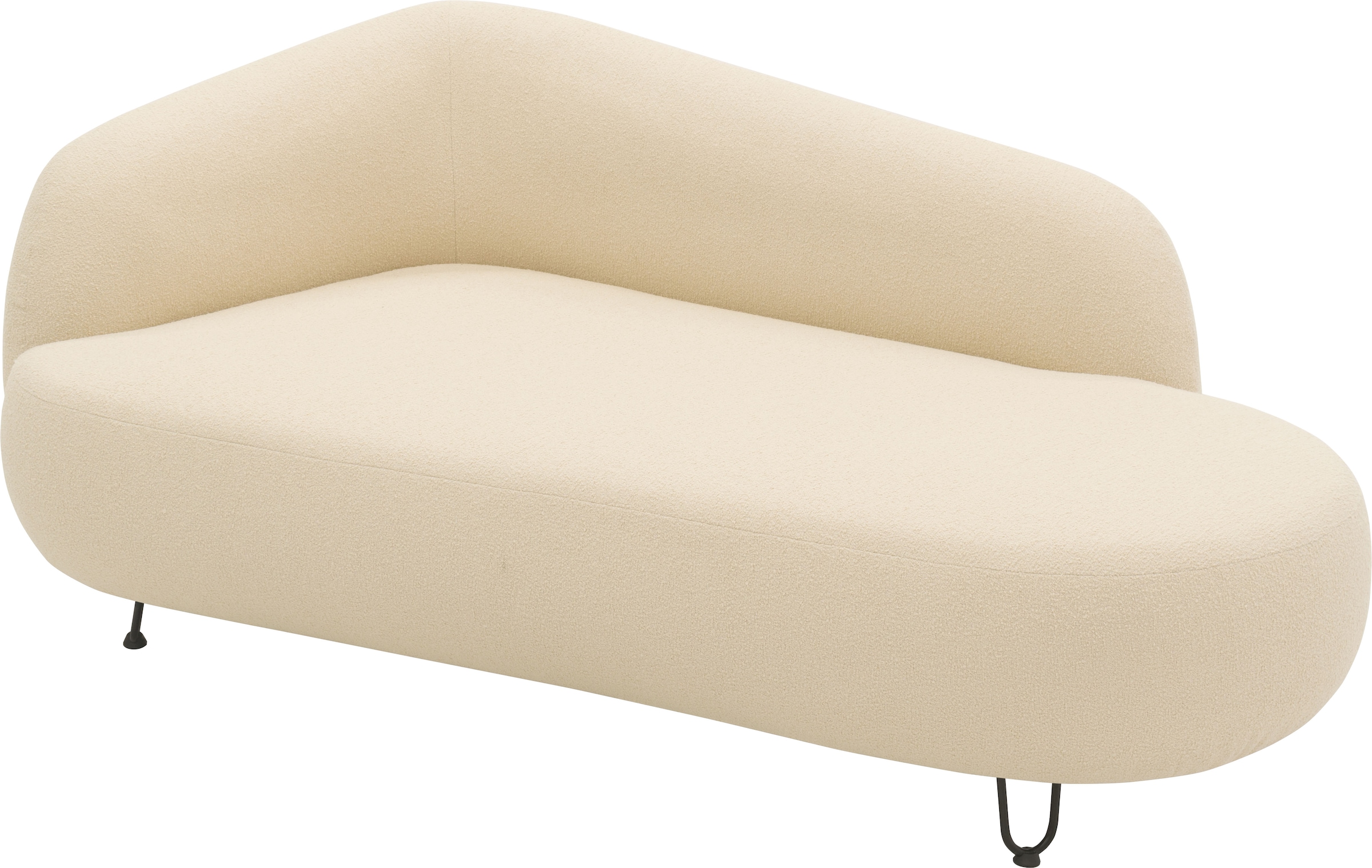 DOMO collection Recamiere »Poika, auch als Sessel und Hocker bestellbar, Bezug Fellimitat«, Formschönes Outdoor-Highlight, ideal für Garten, Balkon, Terrasse