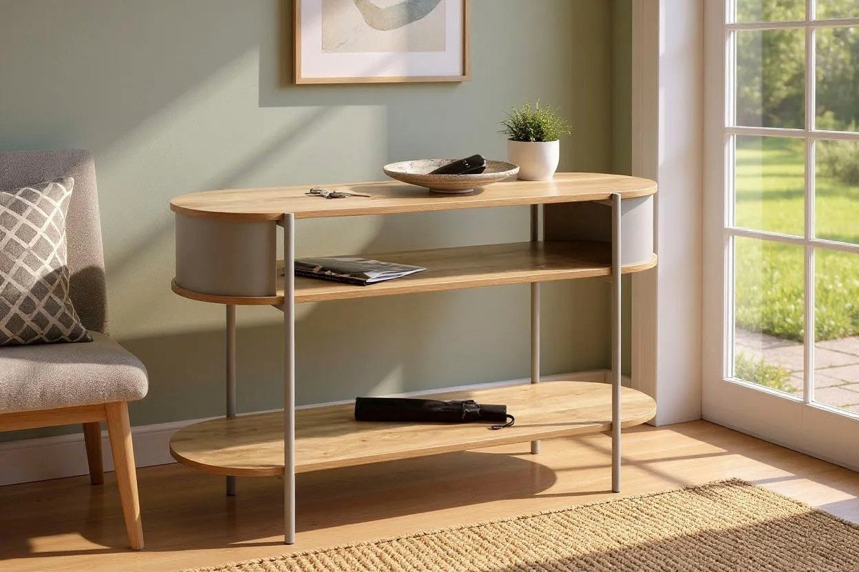 HAKU Konsolentisch »Beistelltisch« 1 Stk. tlg. oval - aus MDF Braun B/T/H 110/39/76 cm
