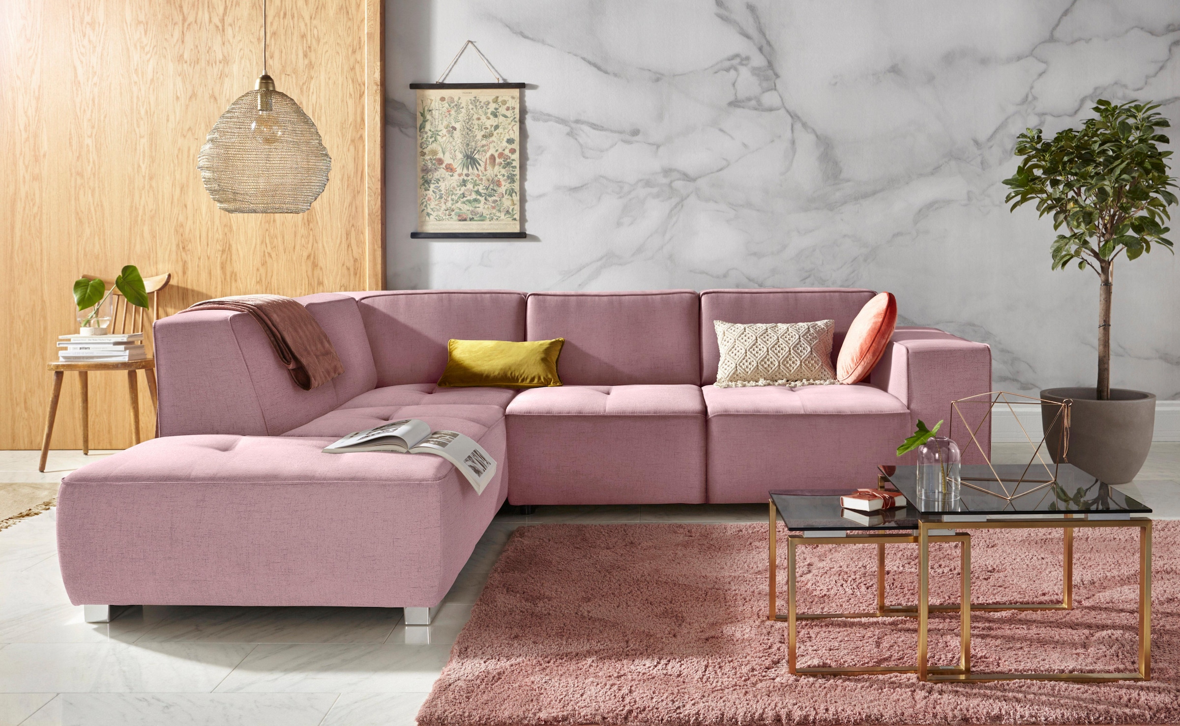 Home affaire Ecksofa »Sapporo L-Form« wahlweise Bettfunktion oder Sitztiefe günstig online kaufen