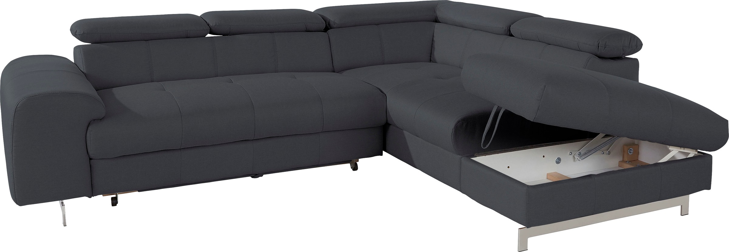 COTTA Polstergarnitur »Chef L-Form«, (Set, 2 tlg.), Set bestehend aus: Ecksofa mit Kopfteilverstellung & Hocker