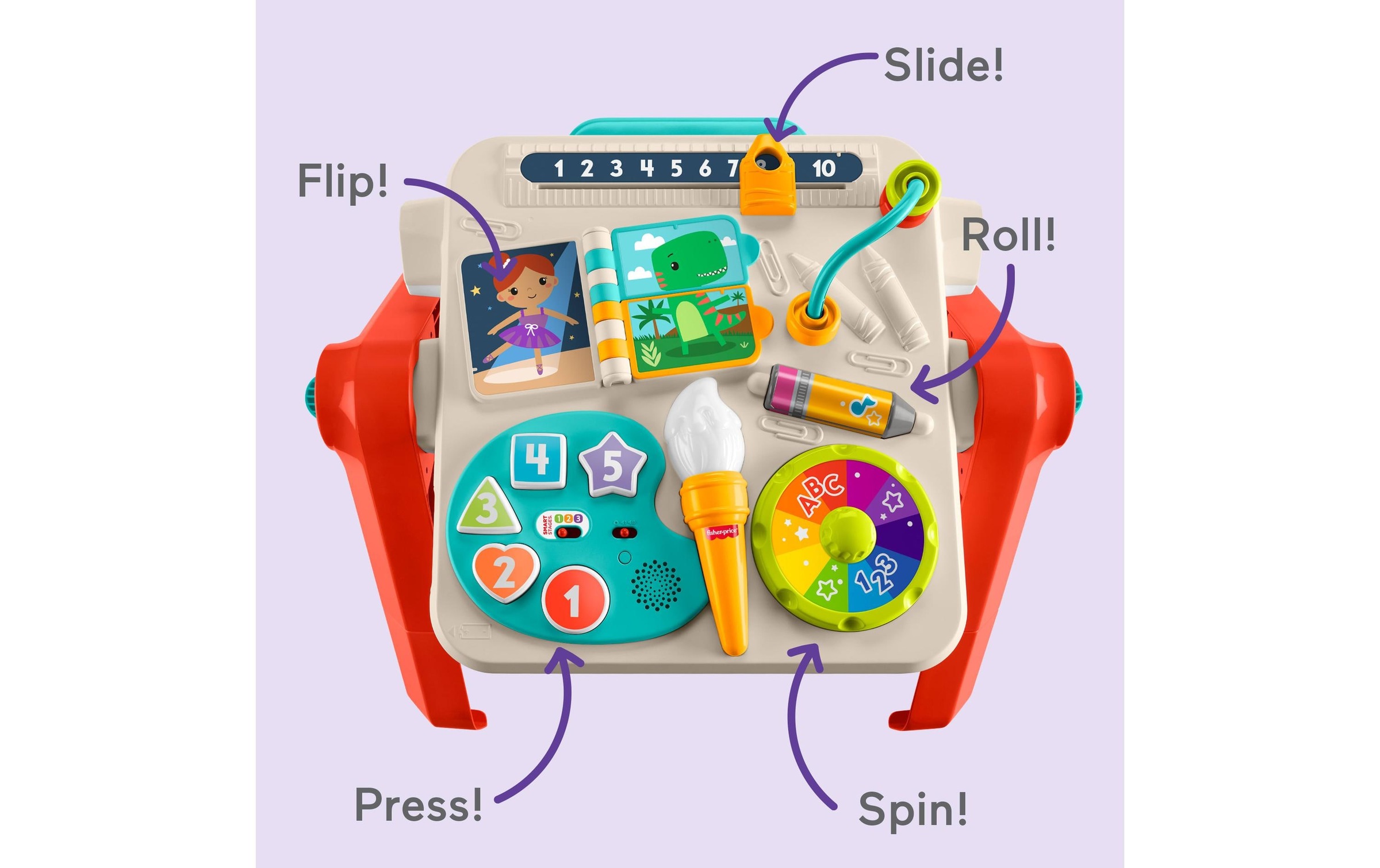 Fisher-Price® Lernspielzeug »4-in-1 Spiel- und Maltisch« Elektronisches, mehrsprachiges Lernspielzeug für Babys und Kleinkinder