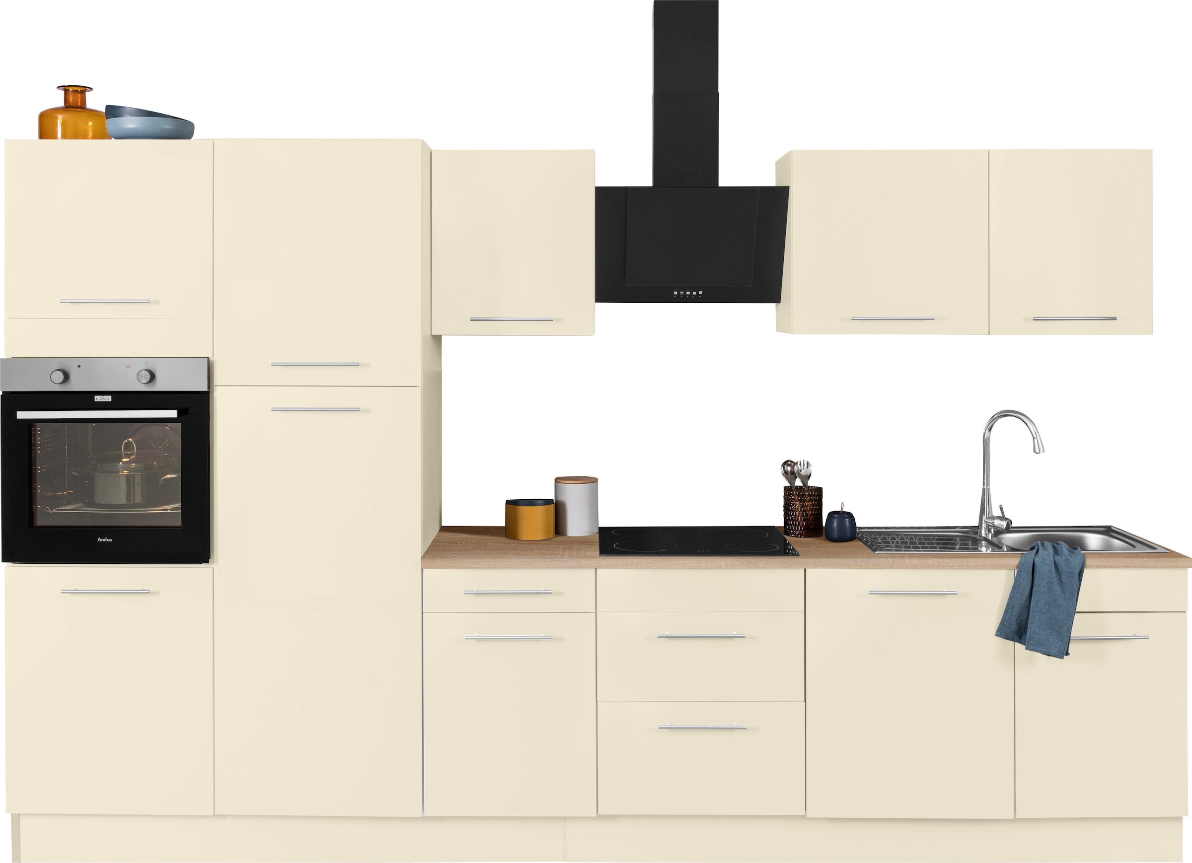 wiho Küchen Küchenzeile »Ela«, Breite 340 cm, Soft-Close-Funktion, höhenverstellbare  Füße online bestellen | Sockelblenden
