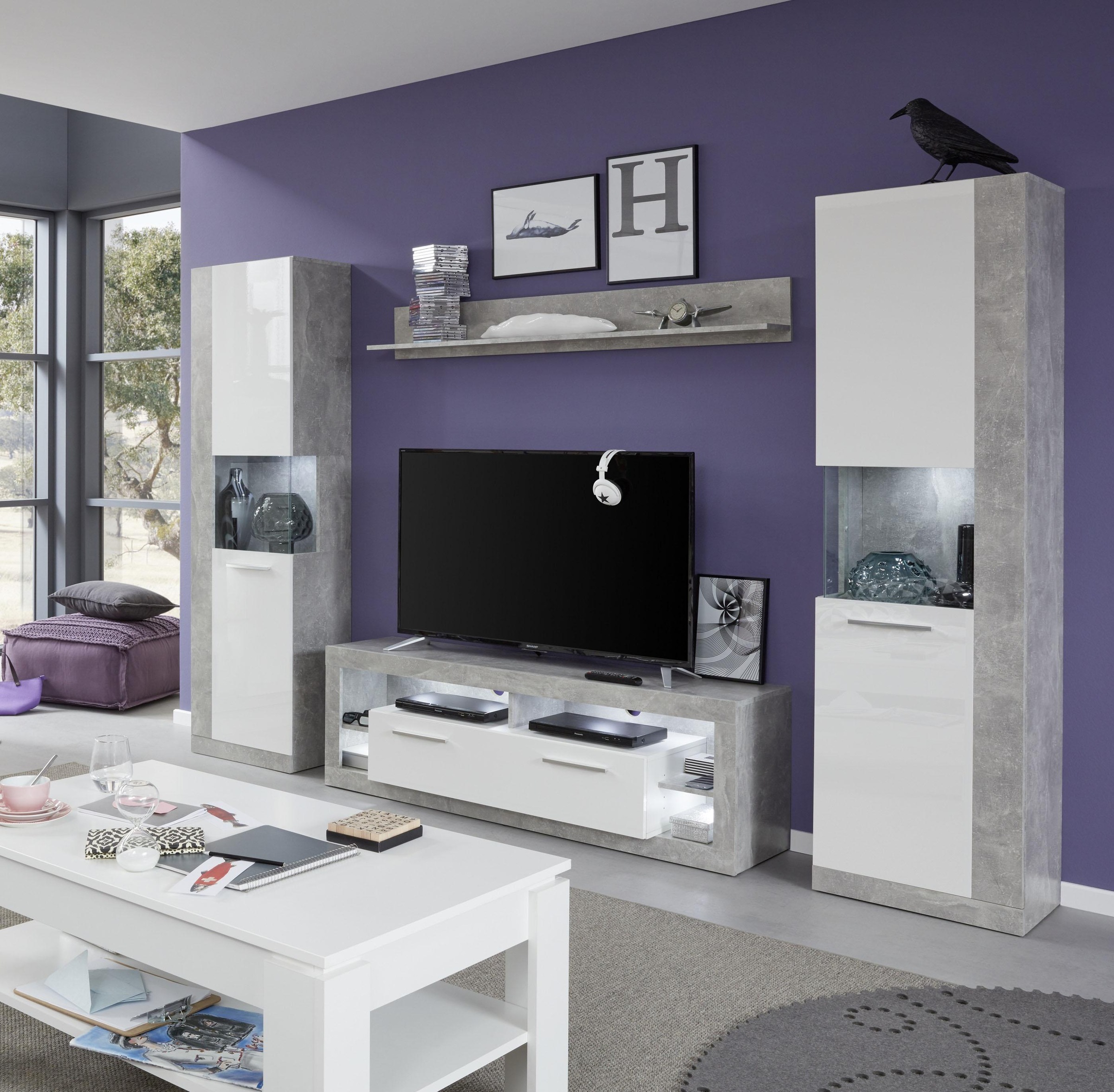 INOSIGN Hängevitrine »Gwendolyn«, Hängeschrank fürs Wohnzimmer mit 3 Fächern - (B/T/H) 52/31/103 cm