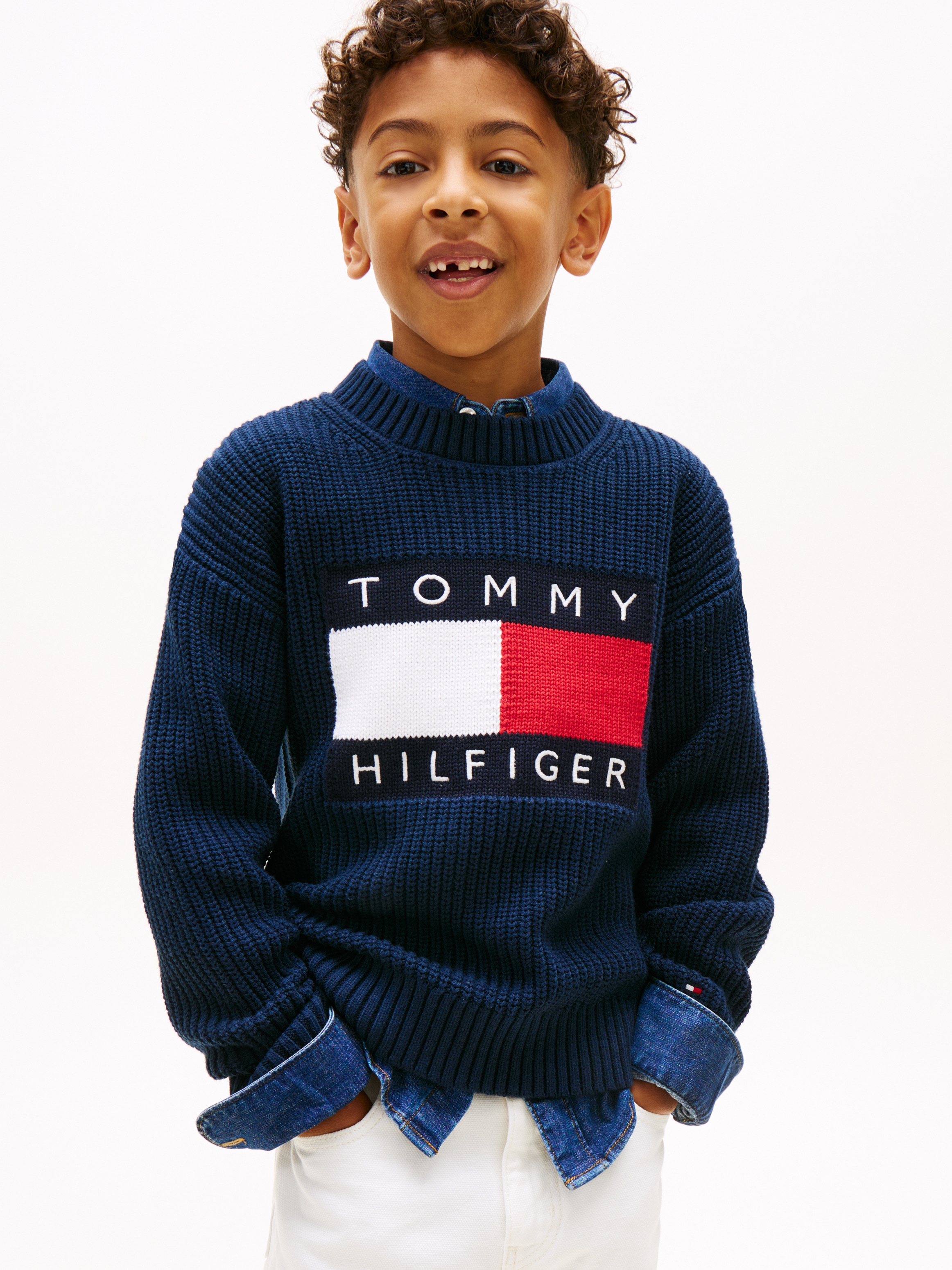 Tommy Hilfiger Strickpullover Regular fit, für Kinder bis 16 Jahre