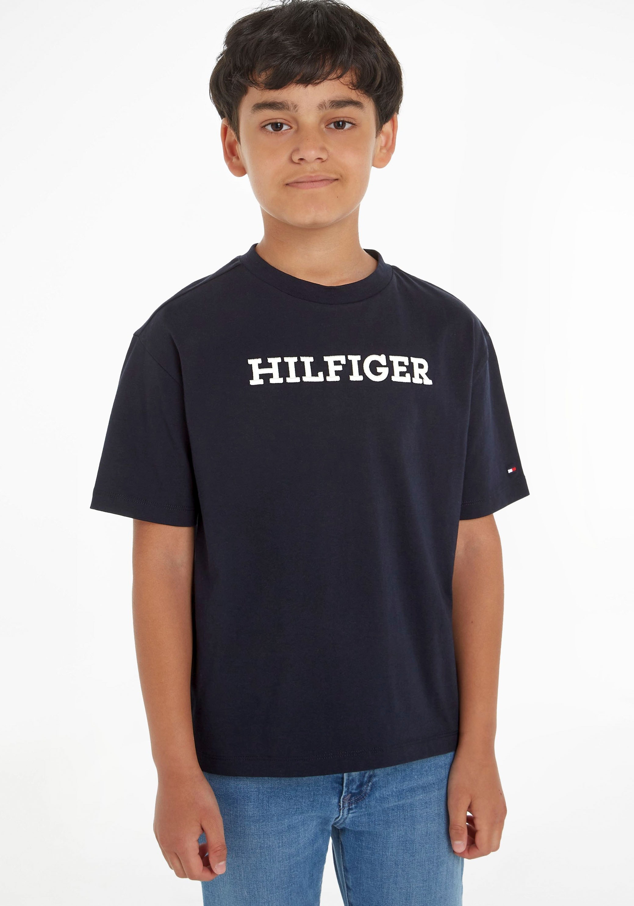 Tommy Hilfiger T-Shirt mit online S/S«, großer Logo-Stickerei »U kaufen MONOTYPE TEE