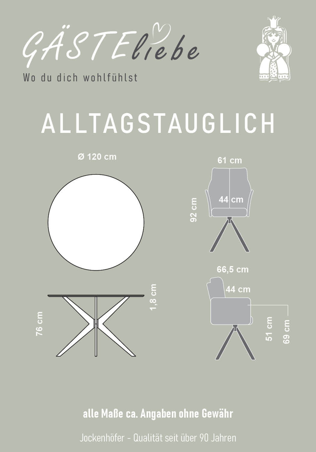 Jockenhöfer Gruppe Essgruppe »Kopenhagen/Santorini, Sitzgruppe (Set, 5-tlg., 1 Tisch, 4 Stühle)« 5 tlg. Tischplatte melaminbeschichtet, Sessel 360° drehbar, mit Auto-Return