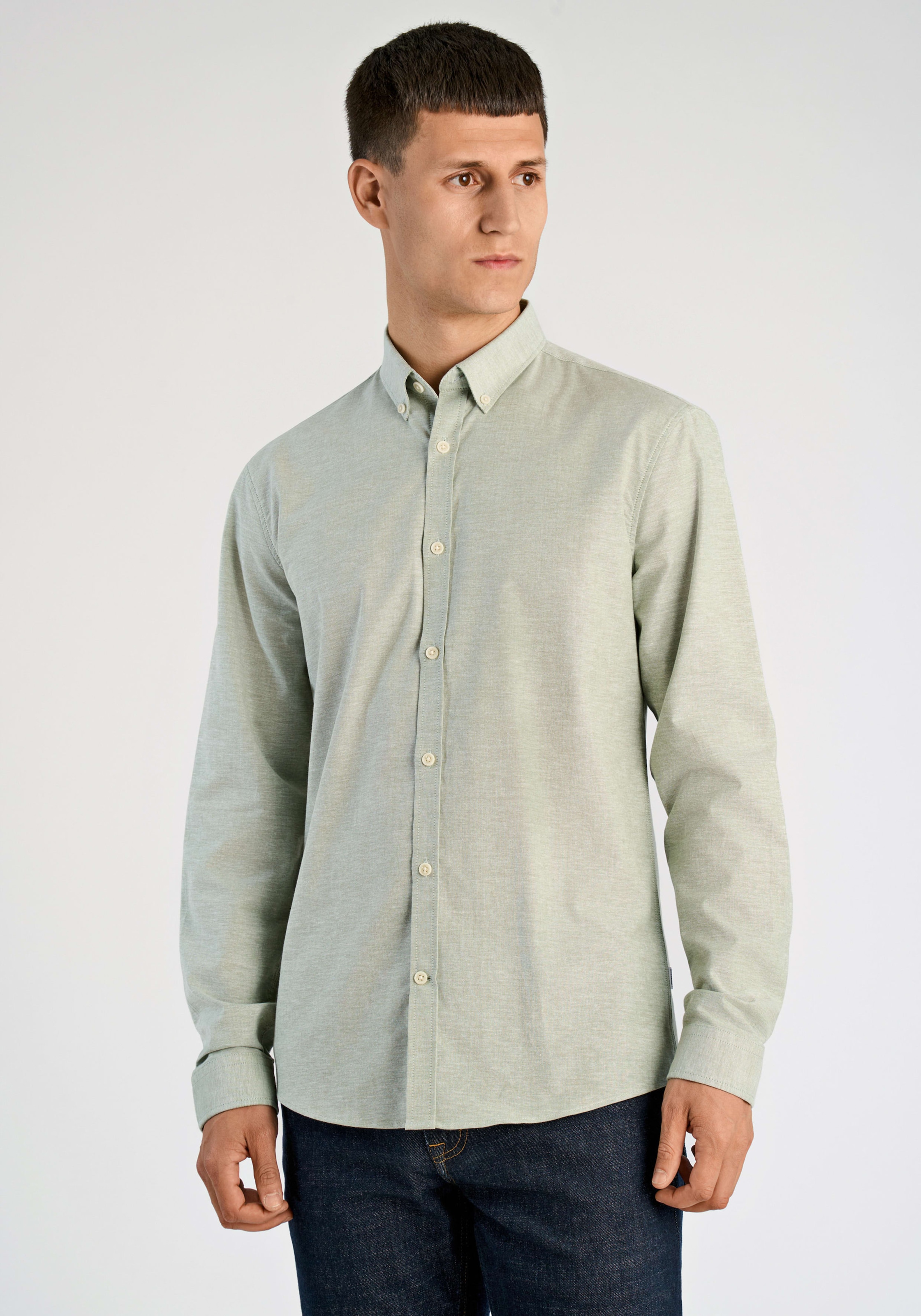 LINDBERGH Langarmhemd mit Button-Down-Kragen