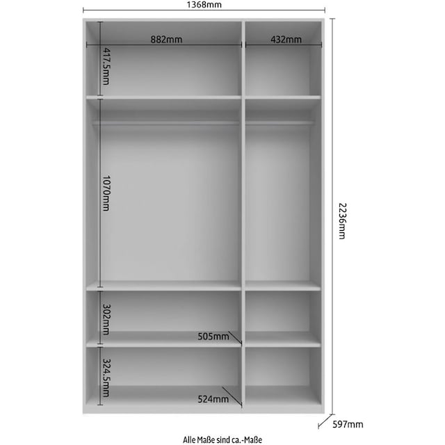 bestellen Soft-Close auf »Piano«, Style Funktion, Kleiderschrank vielen Raten in lackiert, UV Breiten hochglänzend, of Places