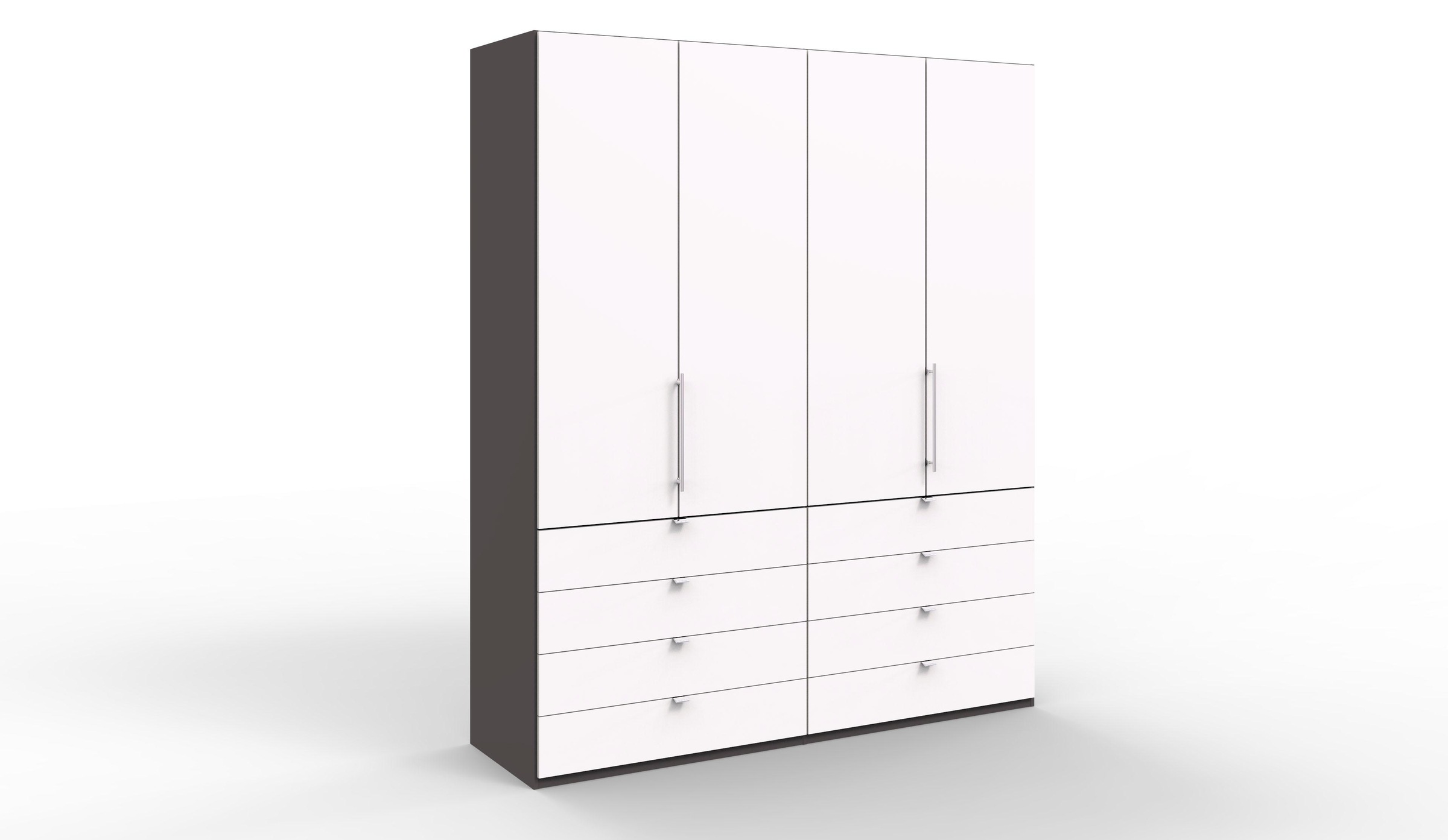 WIEMANN Falttürenschrank »Loft, hochwertige Glasfront, Metallgriffe, viel Stauraum«, (3 Breiten: 200cm/250cm/300cm, Höhe: 236cm), Qualität trifft edles Design, 8 Schubkästen, 6 Türen