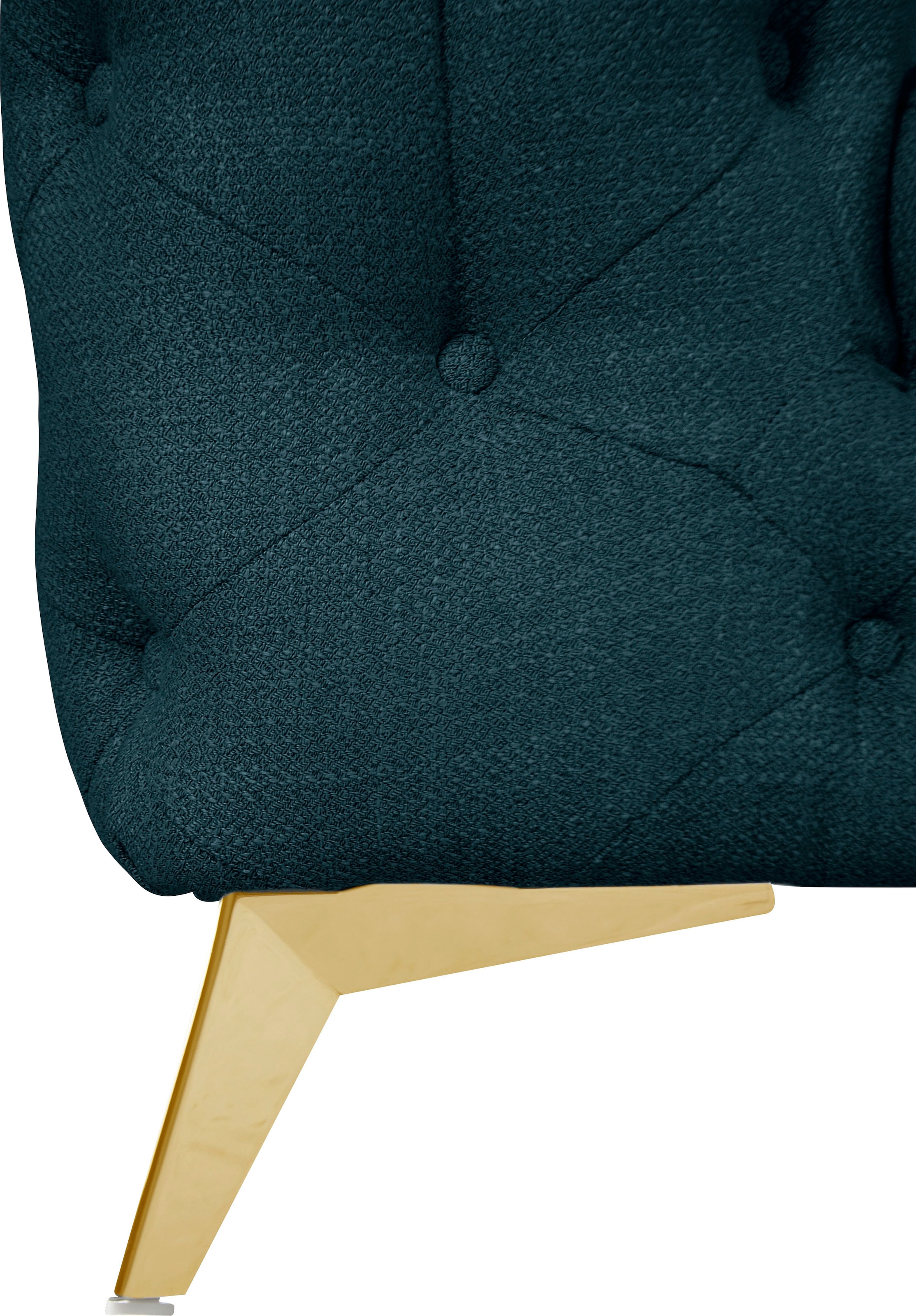 Leonique Chesterfield-Sofa »Ecksofa GLYNIS L-Form mit Wellenunterfederung, Maße B/T/H 264/204/75cm«, aufwändige Knopfheftung, moderne Chesterfield Optik, Fußfarbe wählbar