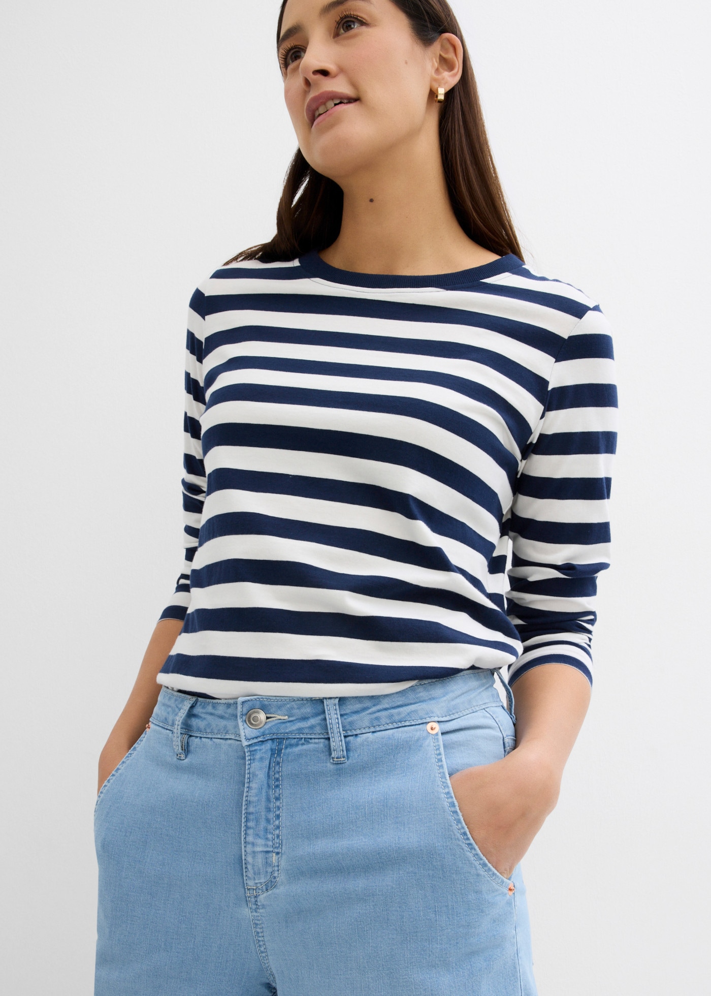bonprix Stretch-Jeans mit Stretch-Anteil, lockere Passform, verkürzte Balloon Leg