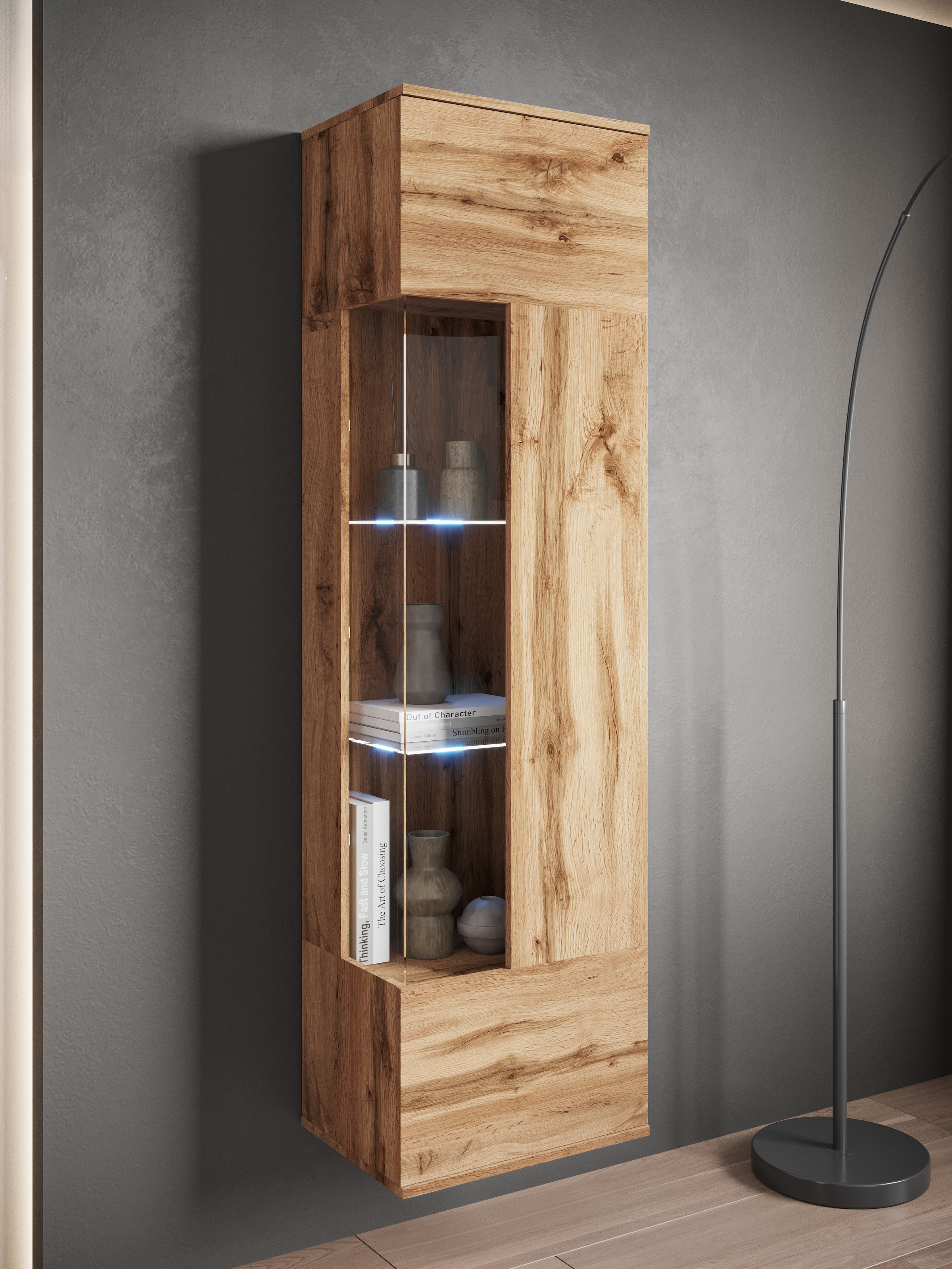INOSIGN Vitrine »Kenia, stehend und hängend, Türanschlag wechselbar«, (1 St.), Vitrineschrank mit Glastüren 160 cm Höhe