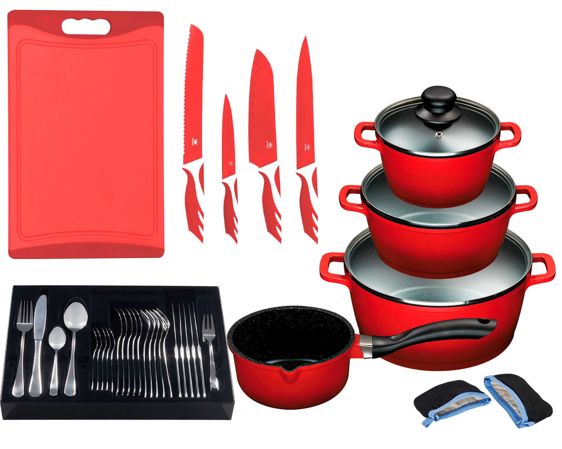 KING Topf-Set »»ALUGUSS« Aluminiumguss, Induktion, Antihaftbeschichtung« Al günstig online kaufen