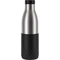 Emsa Trinkflasche »Bludrop Sleeve«, (1 tlg.), Edelstahl/Silikon, Quick-Press, 12h warm/24h kühl, spülmaschinenfest